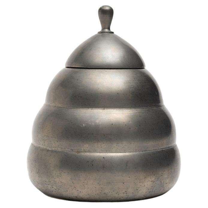 Honeycomb Shaped Lidded Pewter Box by Thorild Knutson en vente