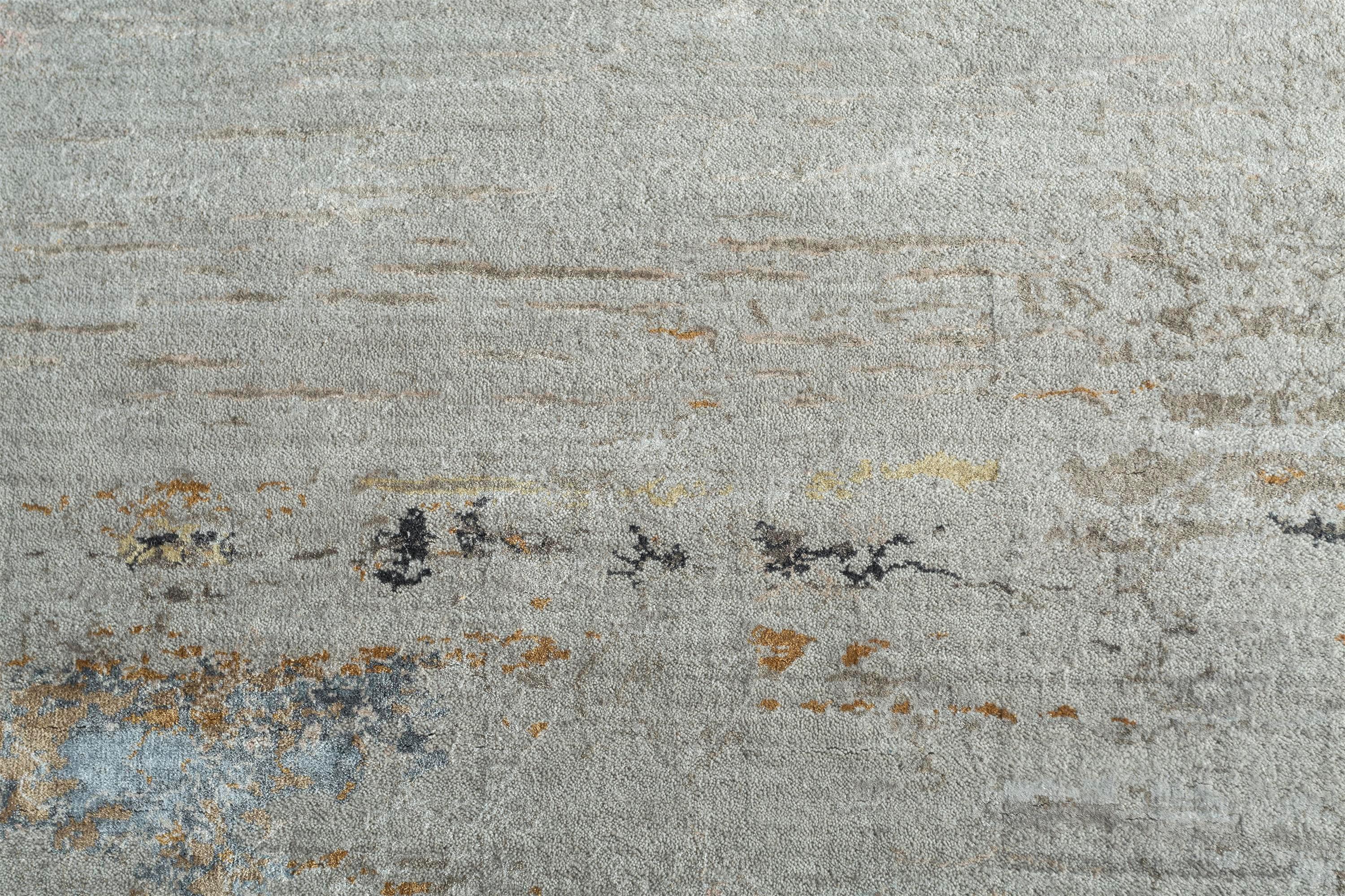 Indian Honeyed Harmony Classic Gray Honey 240X300cm Handknotted Rug For Sale