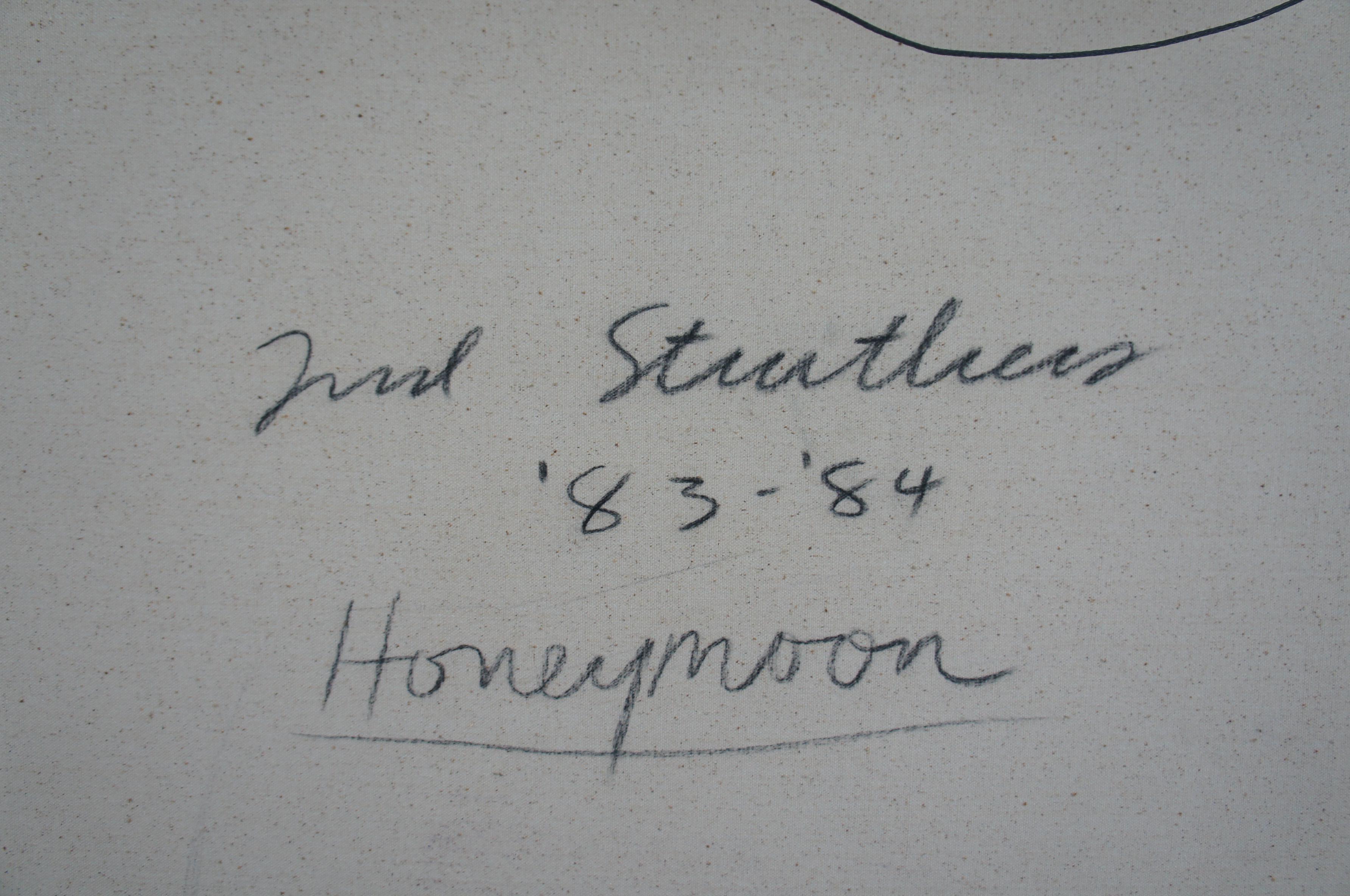 „Honeymoon“ von Frank Struthers, Ölgemälde in abstrakten, modernen Formen, 1984 2