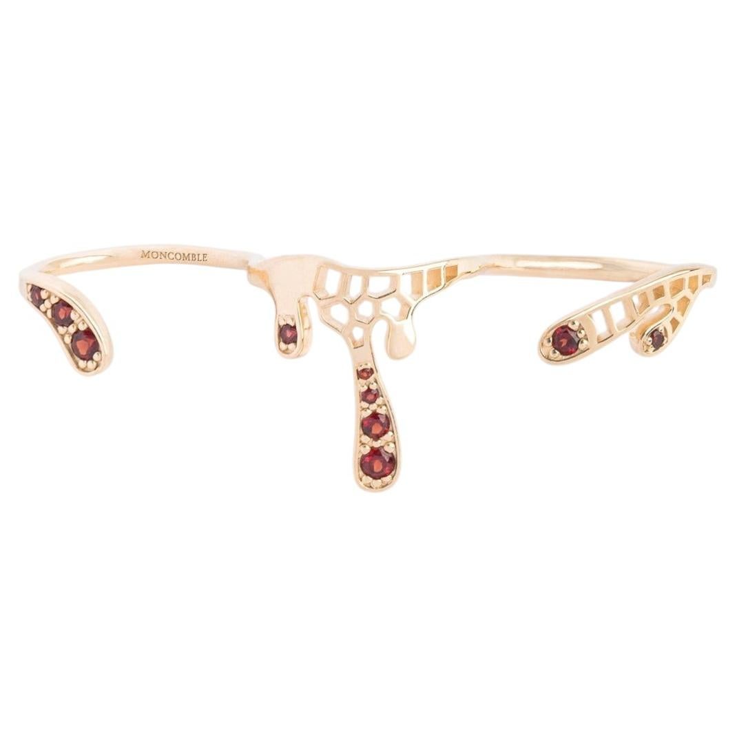 Honeymoon L'Intrépide Three Finger Ring in 18k Gold Plate by Moncomble Paris For Sale