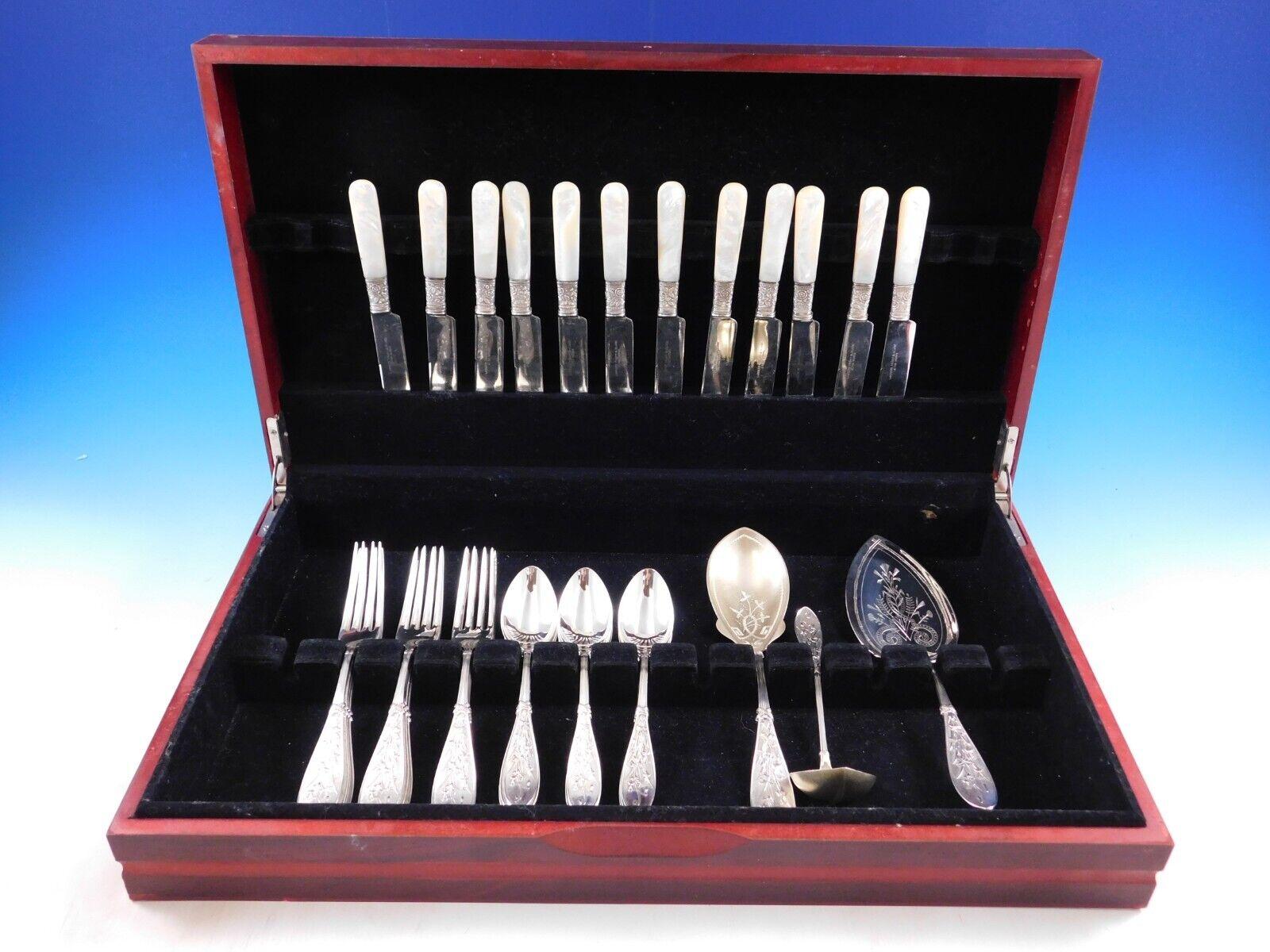 Honeysuckle by Whiting Sterling Silver Flatware Service Set Scarce c1870 For Sale 2