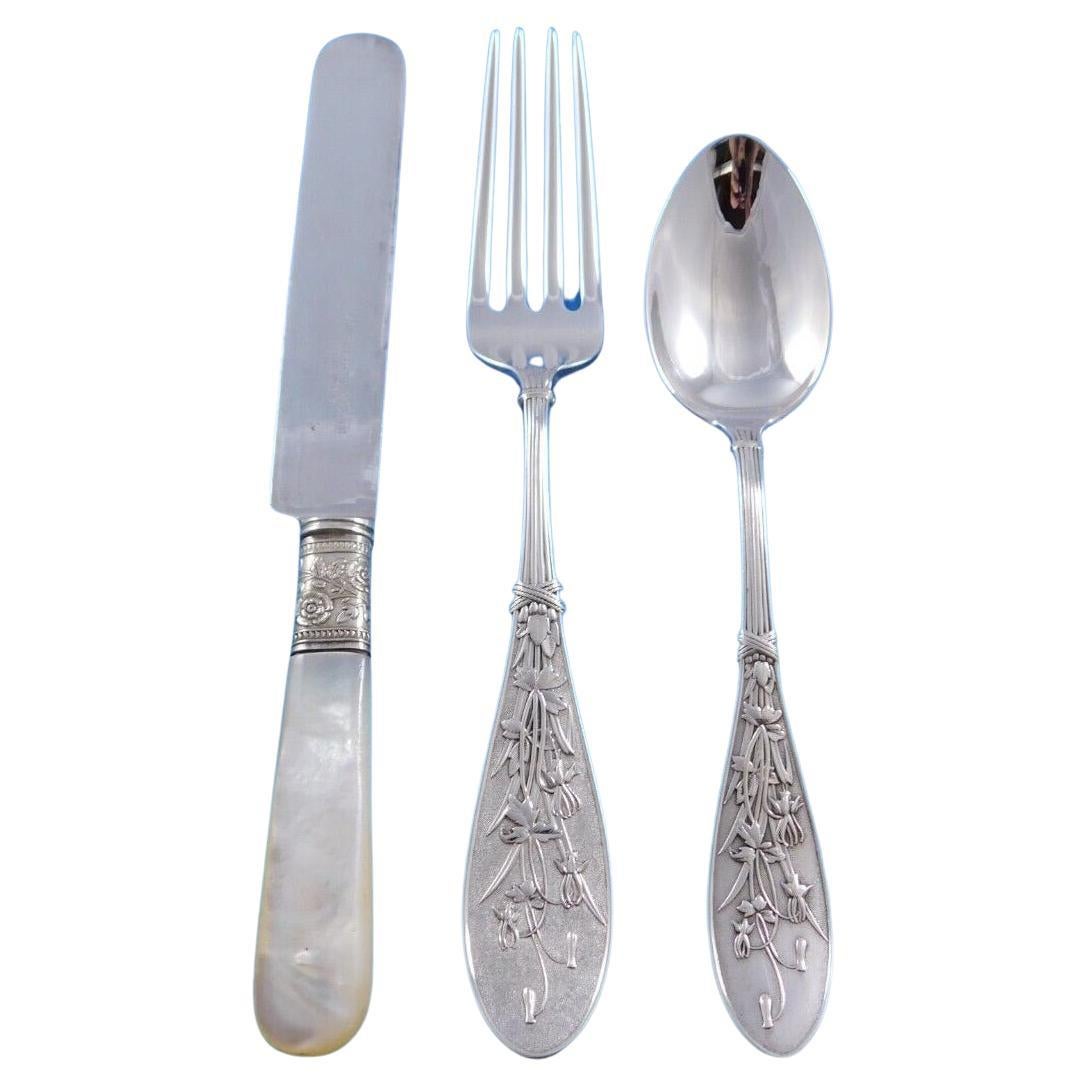 Honeysuckle by Whiting Sterling Silver Flatware Service Set Scarce c1870 For Sale