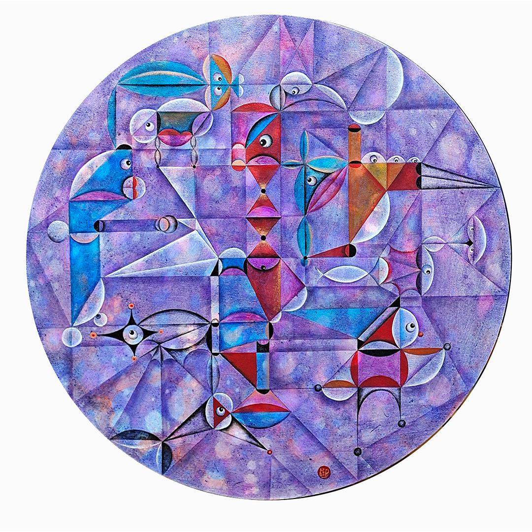 Hong, Da Figurative Painting - ET story No.8 - Contemporary art, Geometric, Abstract