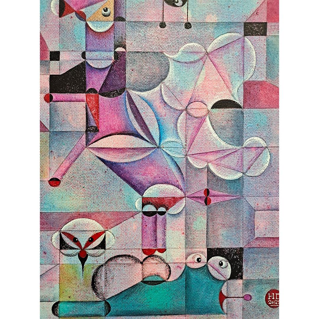  The Fantasy of Castle No.7 - Contemporary art, Geometric, Abstract - Painting by Hong, Da
