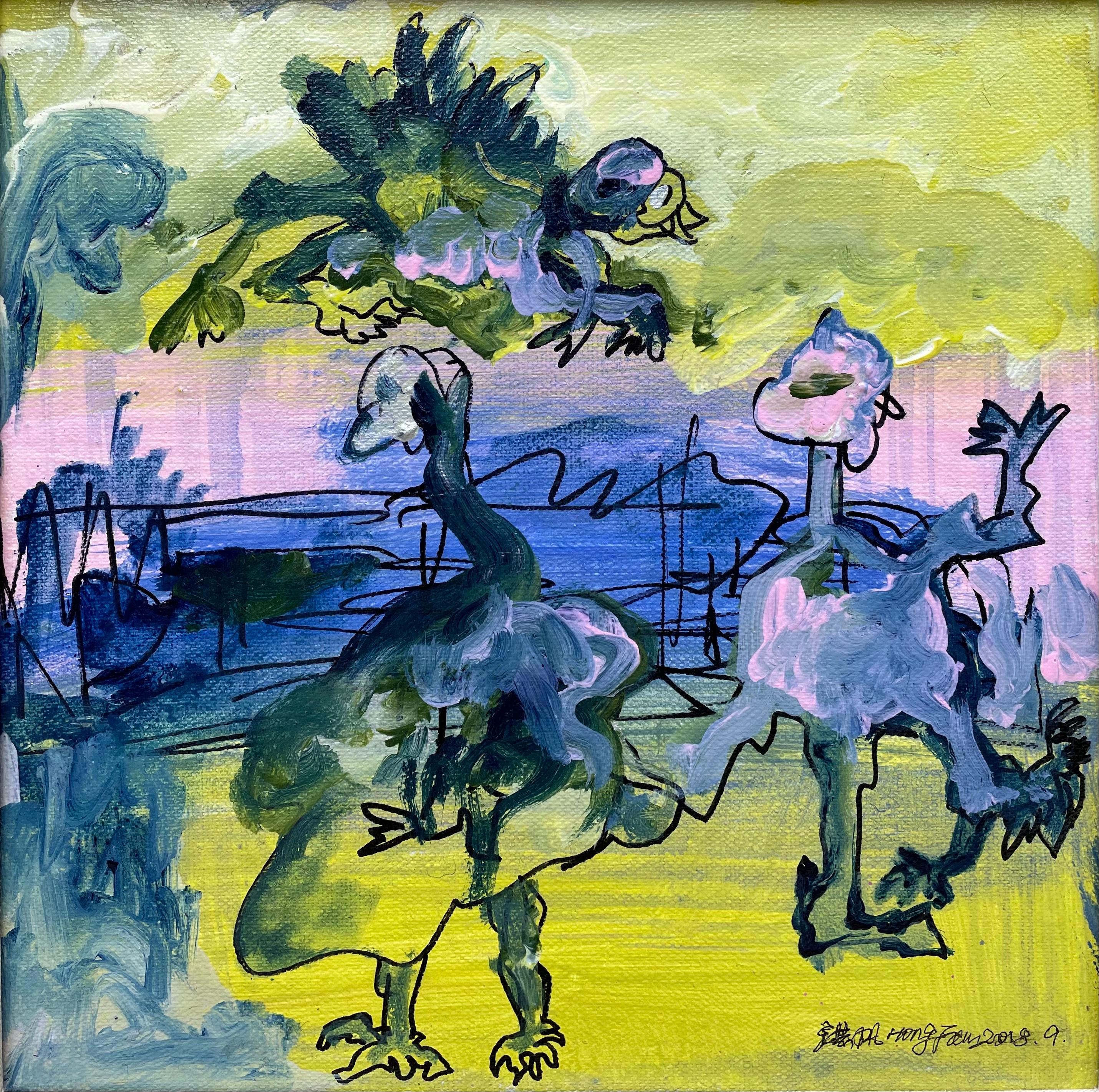 Olio su tela 

Hong Fan è un artista cinese nato nel 1965 che vive e lavora a Songzhuang, Pechino, Cina. Dal 2015 ha studiato sotto la guida dell'onorevole Fu Zenan, leader della Nuova Scuola di Pittura Selvaggia dell'85° dinastia cinese.