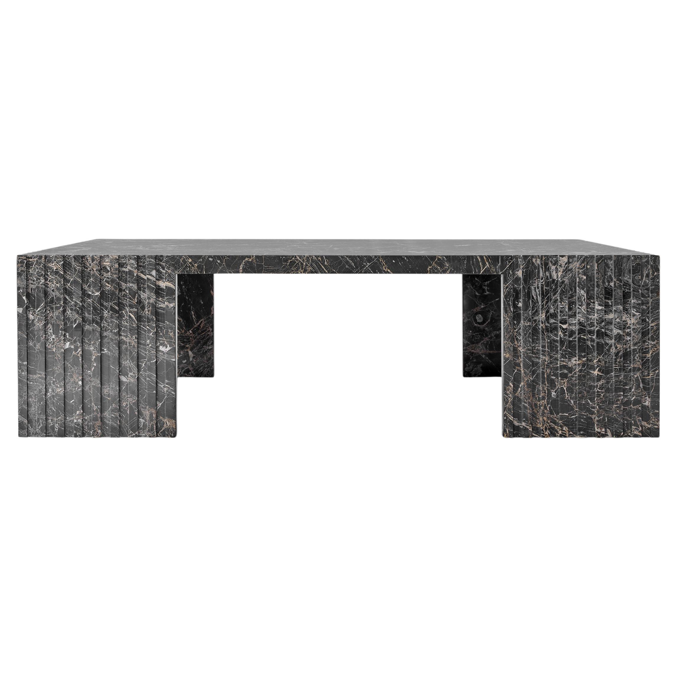 Couchtisch aus Marmor aus Hongkong, gefertigt mit hochwertiger Handwerkskunst im Angebot