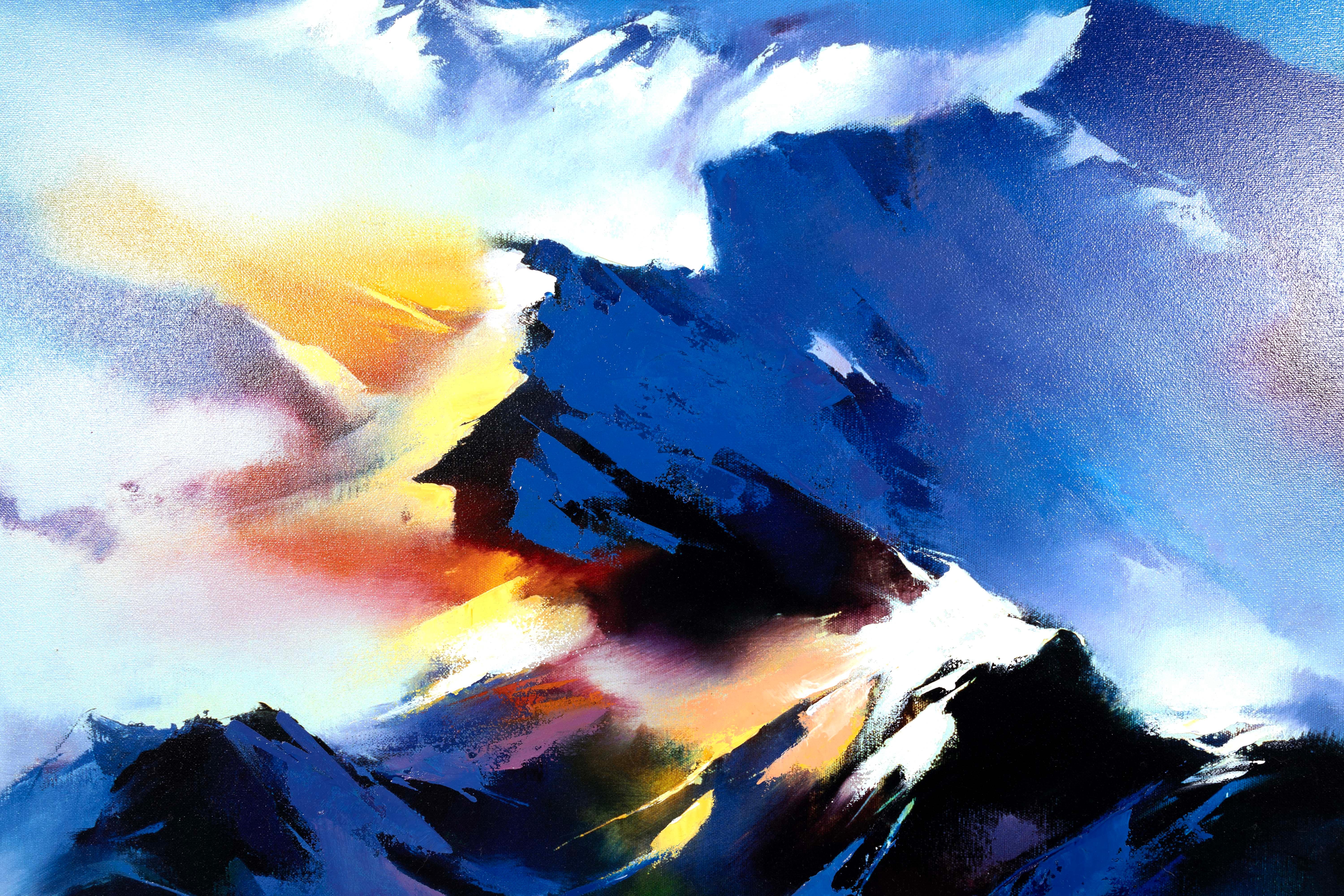 Unknown Hong Leung Celestial Vista Signed Contemporary Asian Giclee on Canvas 17/25 For Sale