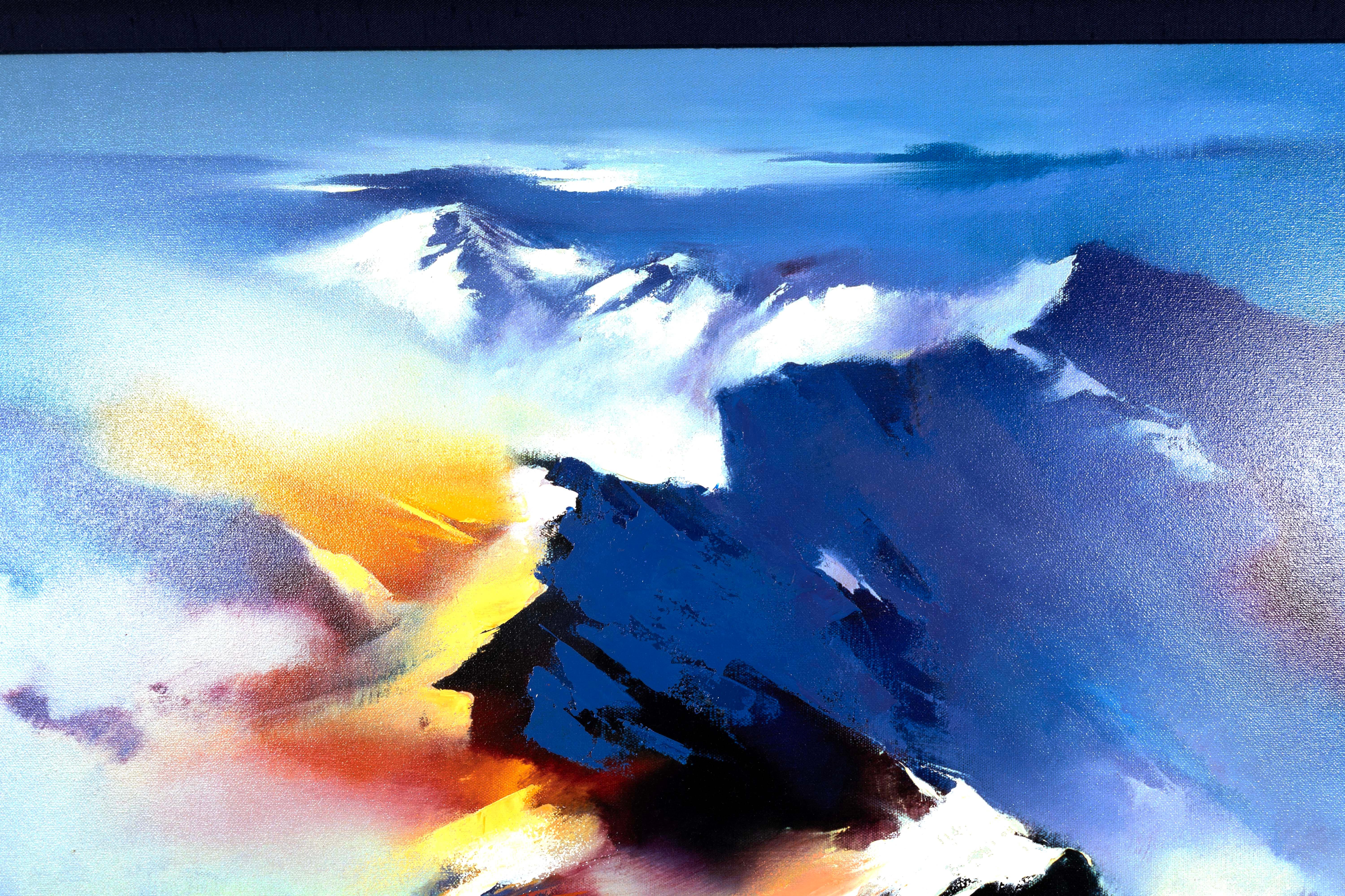 Hong Leung Celestial Vista Signed Contemporary Asian Giclee on Canvas 17/25 In Good Condition For Sale In Keego Harbor, MI