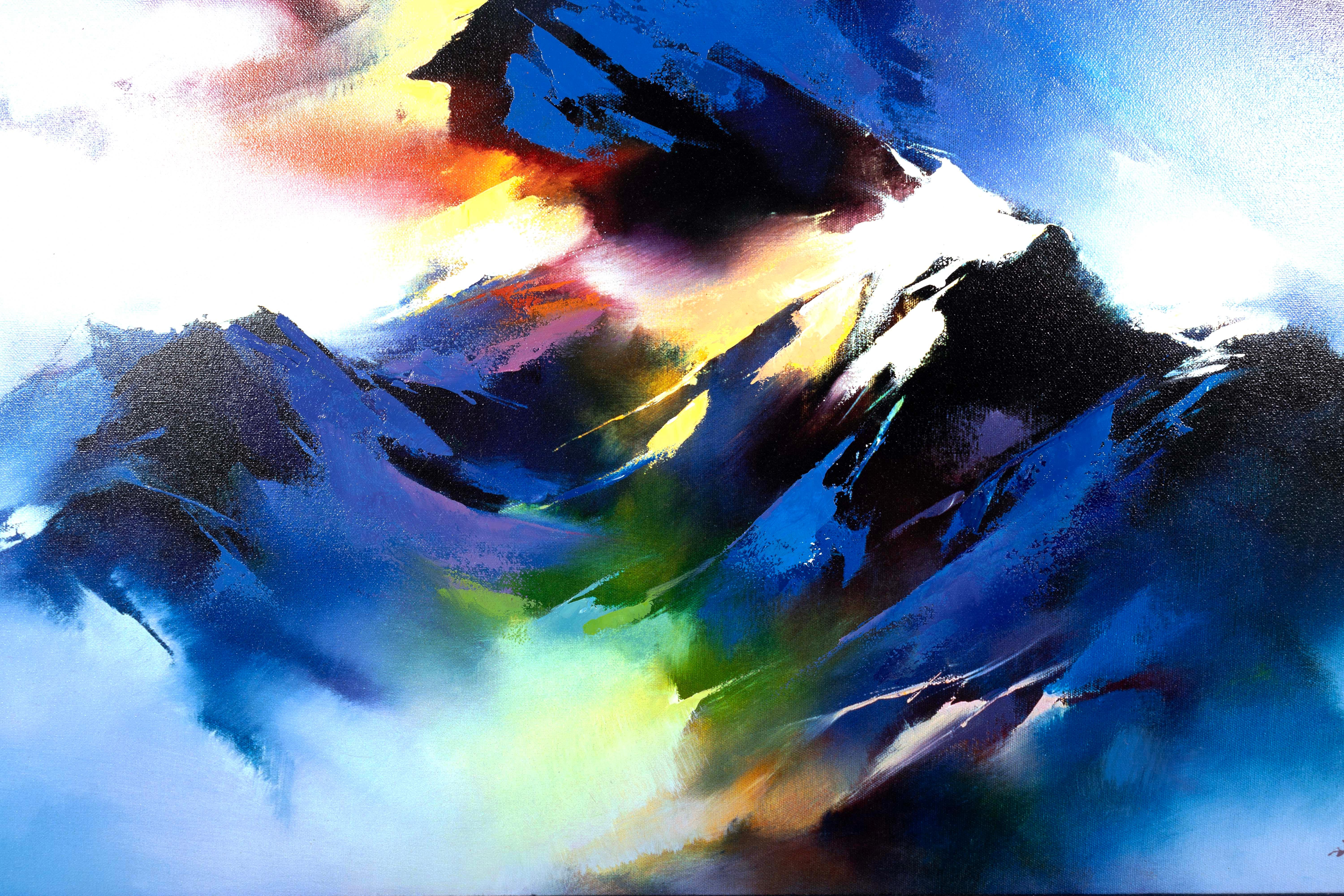 Hong Leung Celestial Vista Signed Contemporary Asian Giclee on Canvas 17/25 For Sale 1