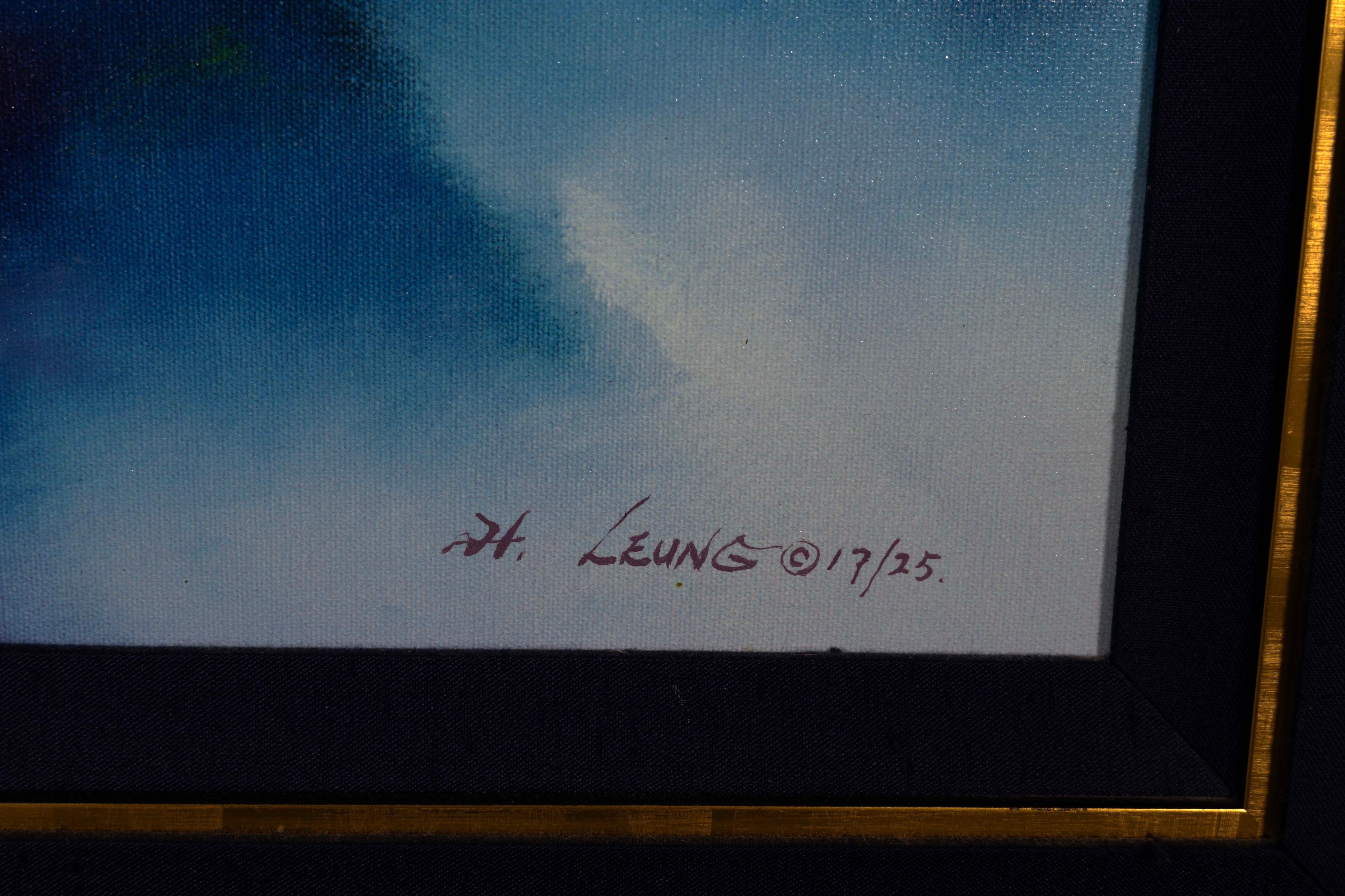 Hong Leung Celestial Vista Signed Contemporary Asian Giclee on Canvas 17/25 For Sale 3