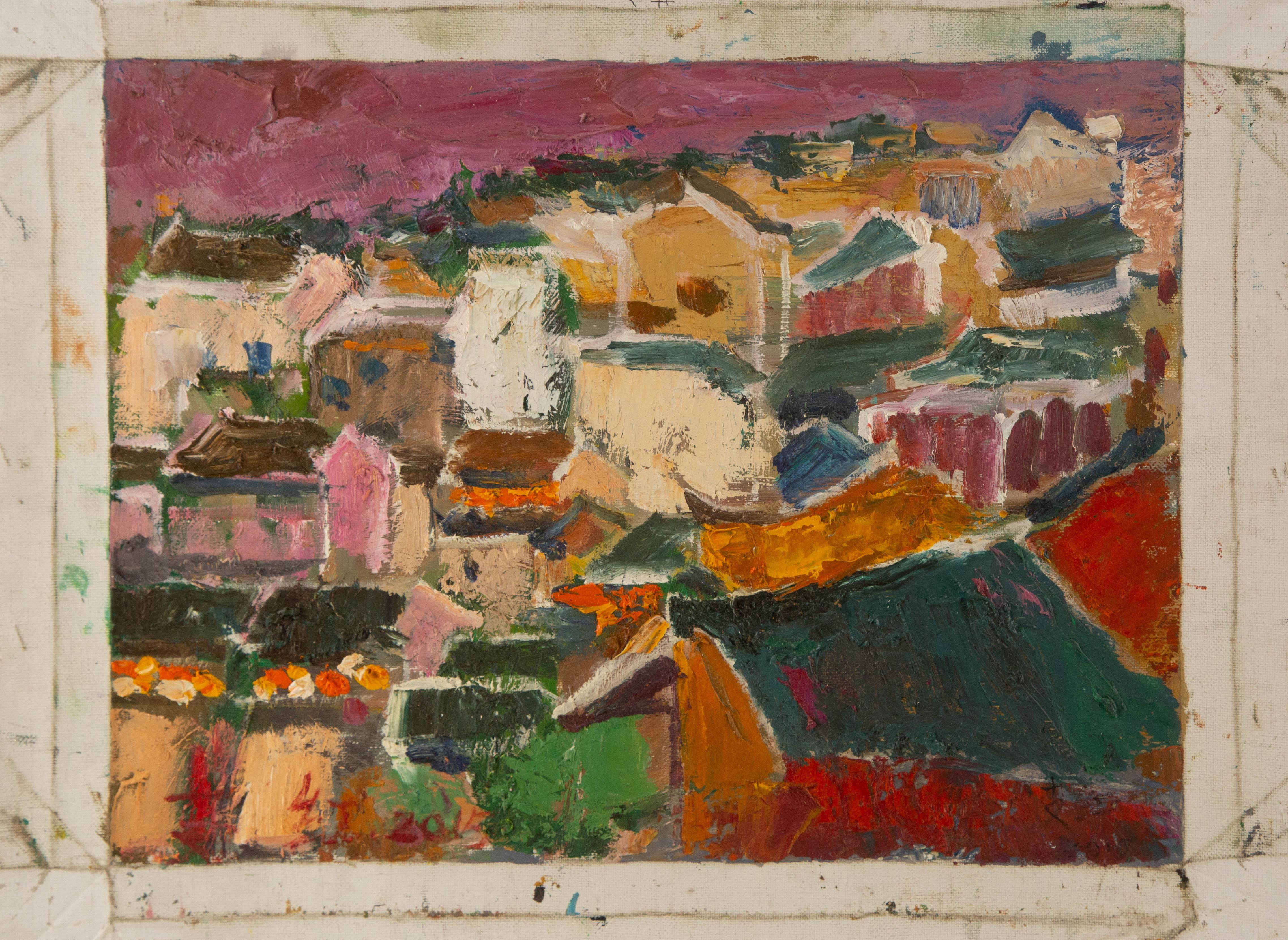 Hong Zhi Landschaft Original Öl auf Leinwand 