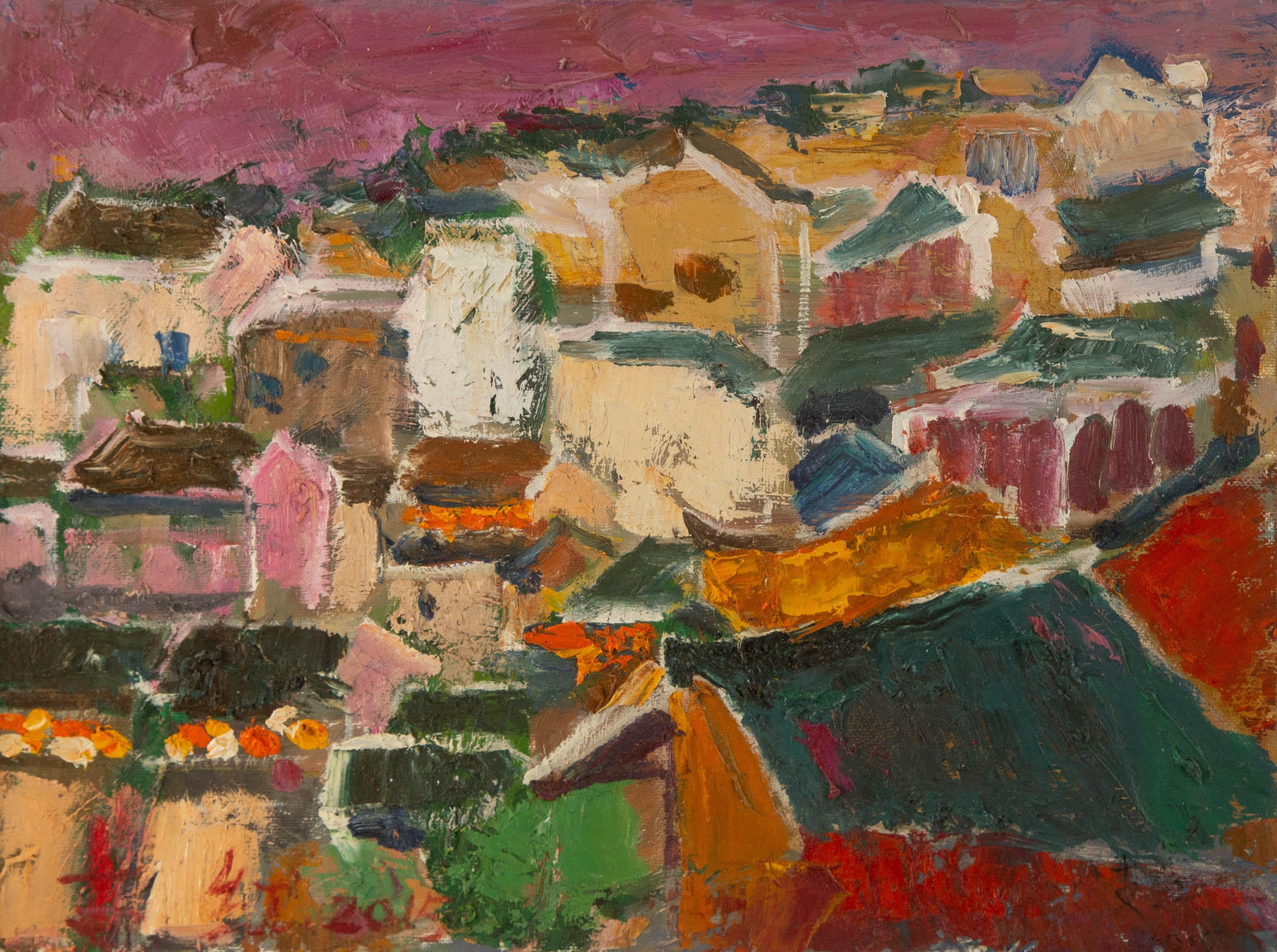 Hong Zhi Landschaft Original Öl auf Leinwand "Festival"