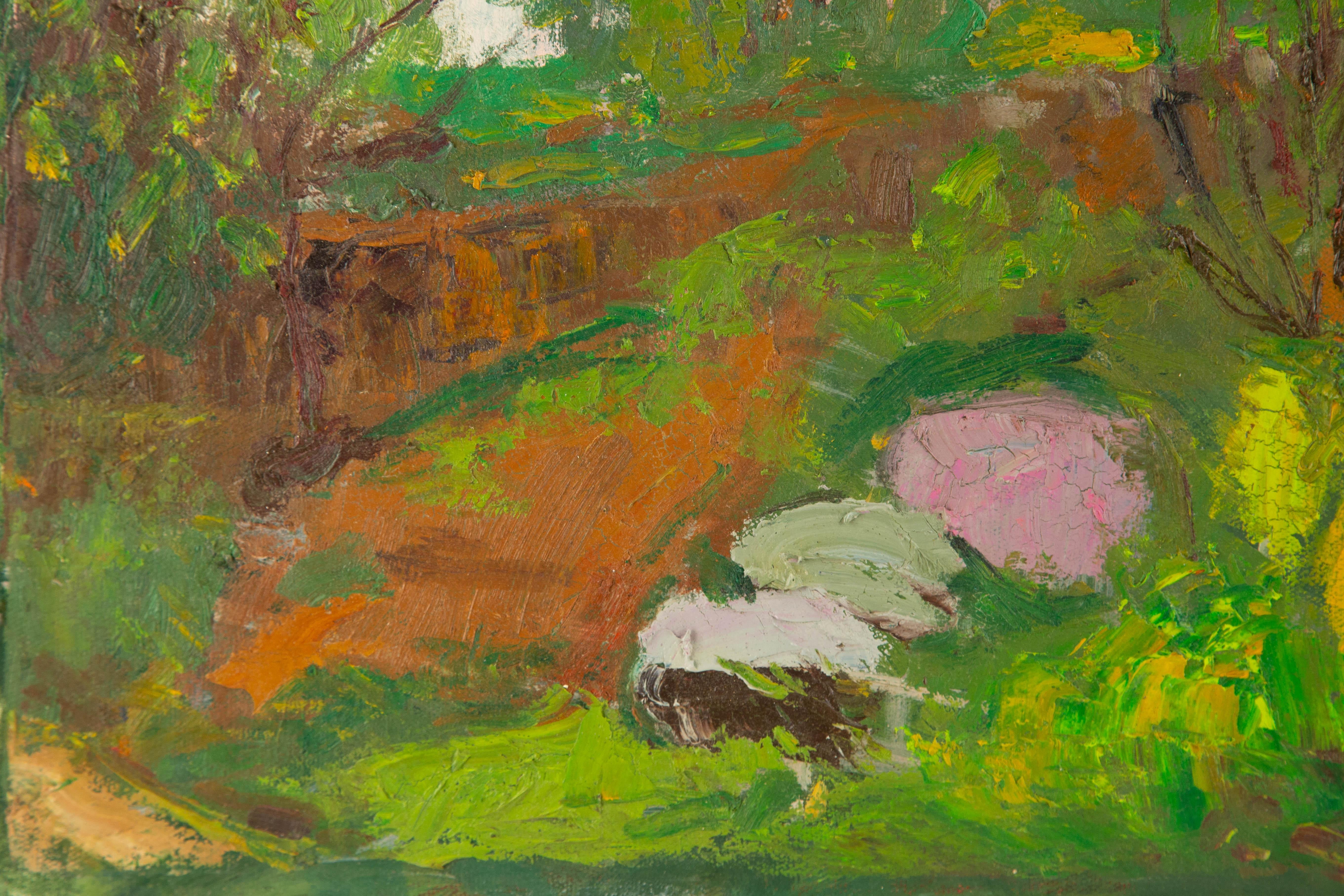 Hong Zhi Landscape Original Oil On Canvas 