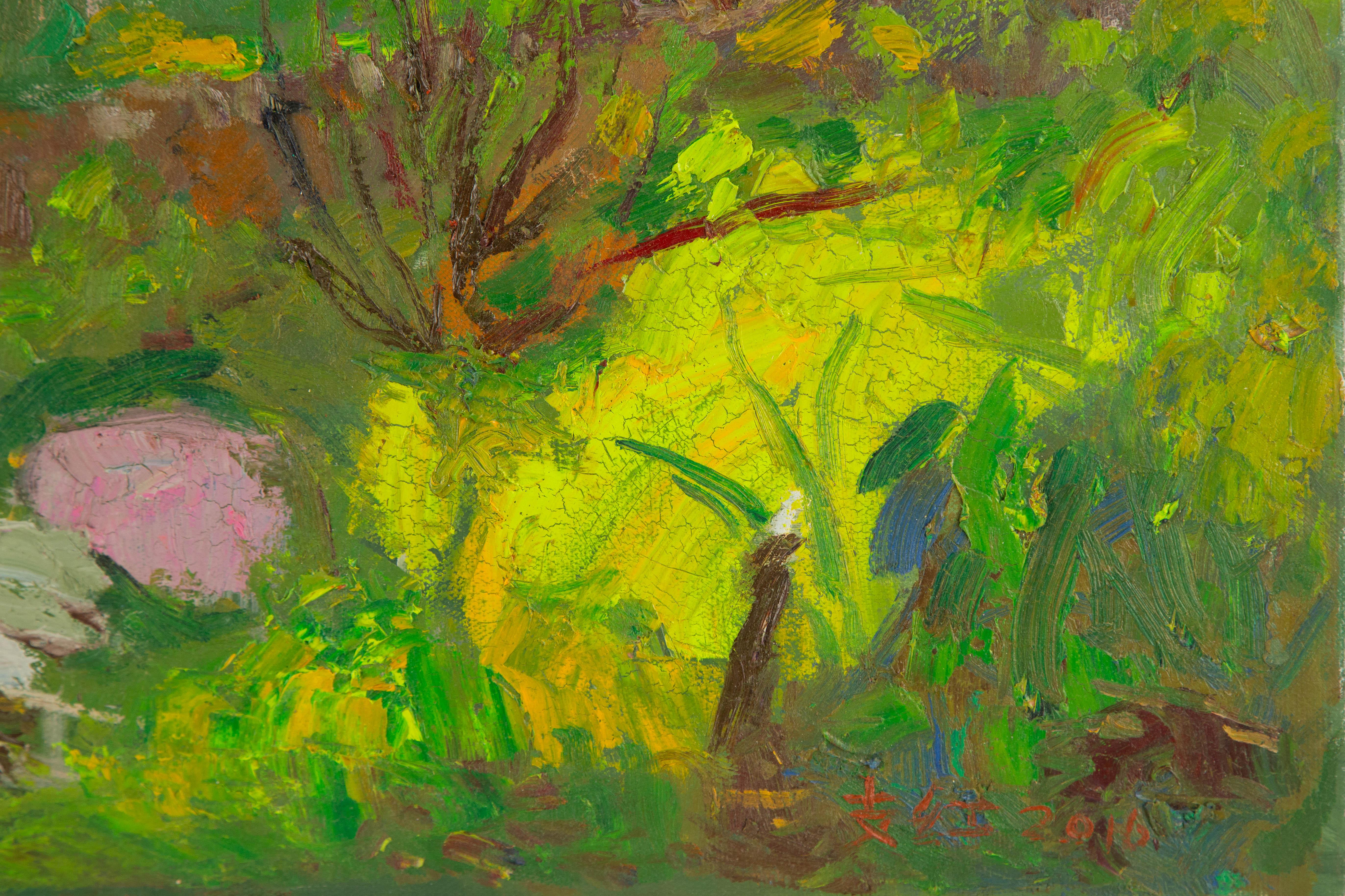 Hong Zhi Landscape Original Oil On Canvas 