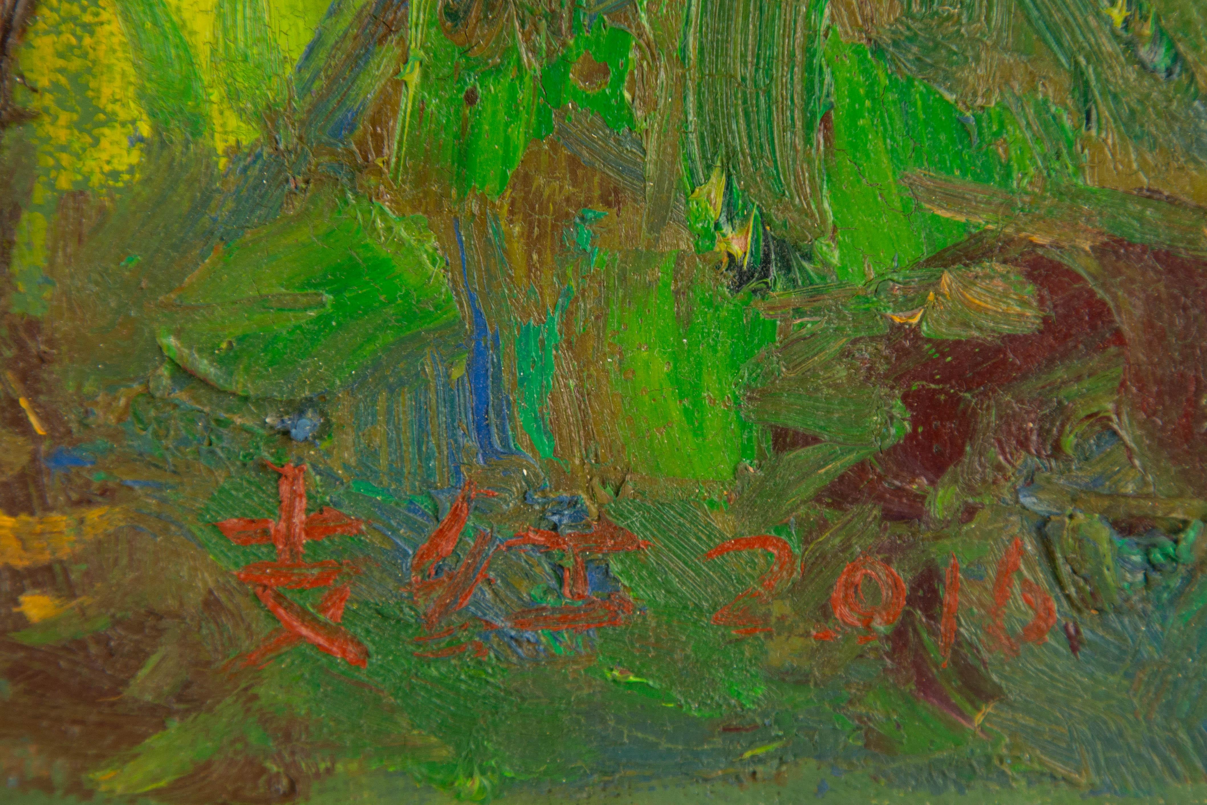 Hong Zhi Landscape Original Oil On Canvas 