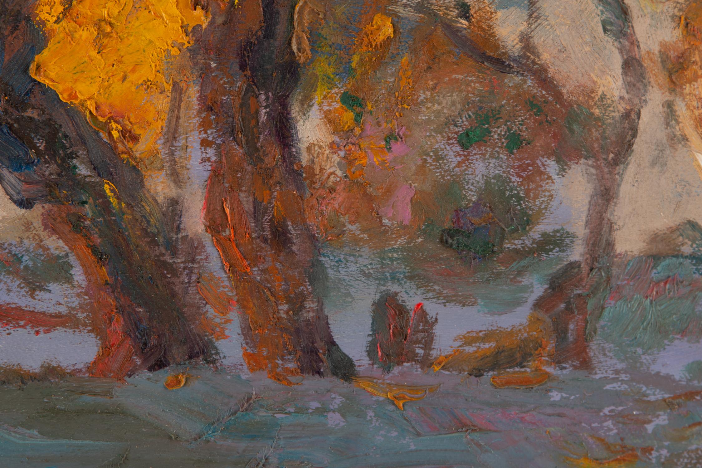 Hong Zhi Landschaft, Original-Ölgemälde „Populus 1“ im Angebot 4