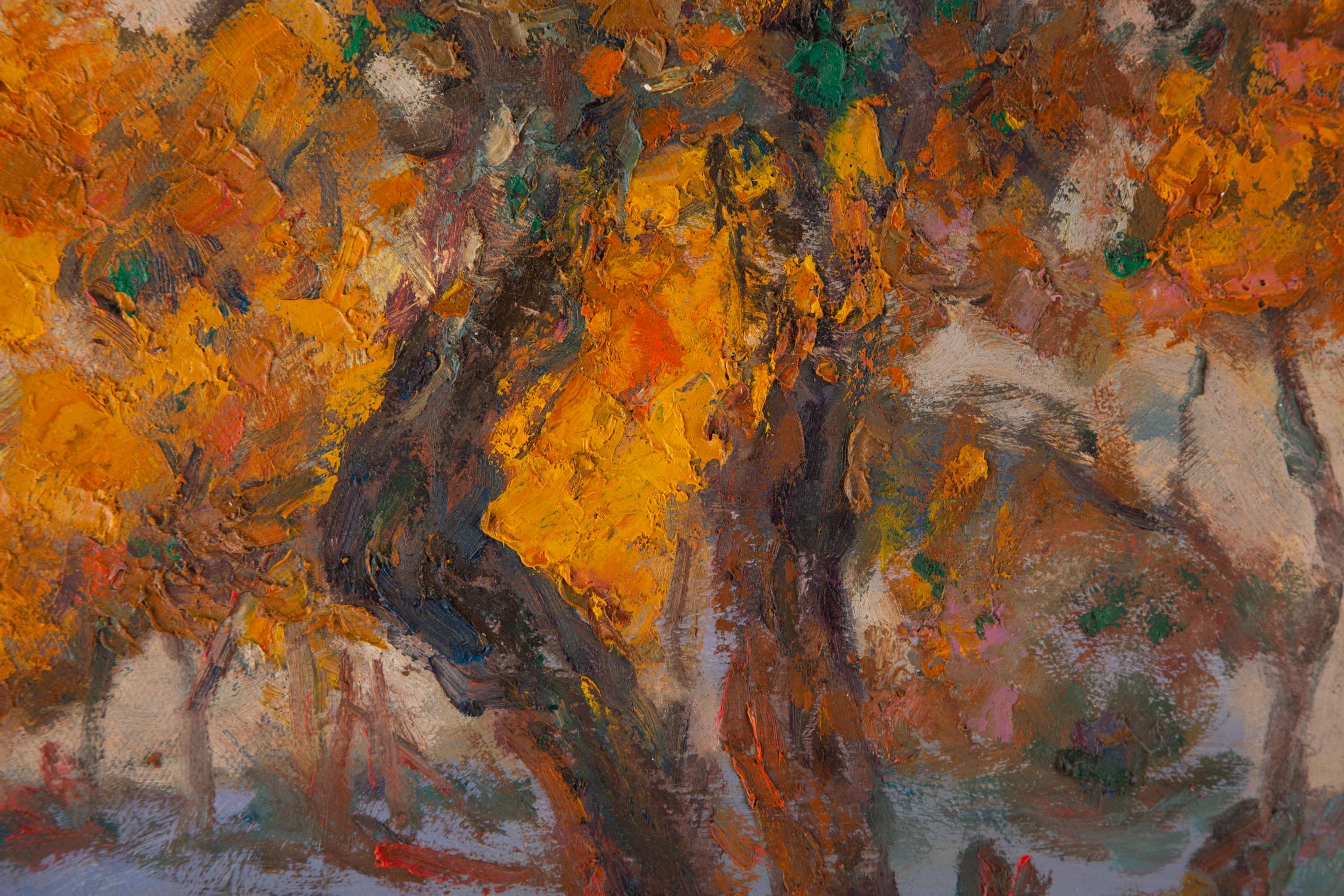 Hong Zhi Landschaft, Original-Ölgemälde „Populus 1“ im Angebot 5