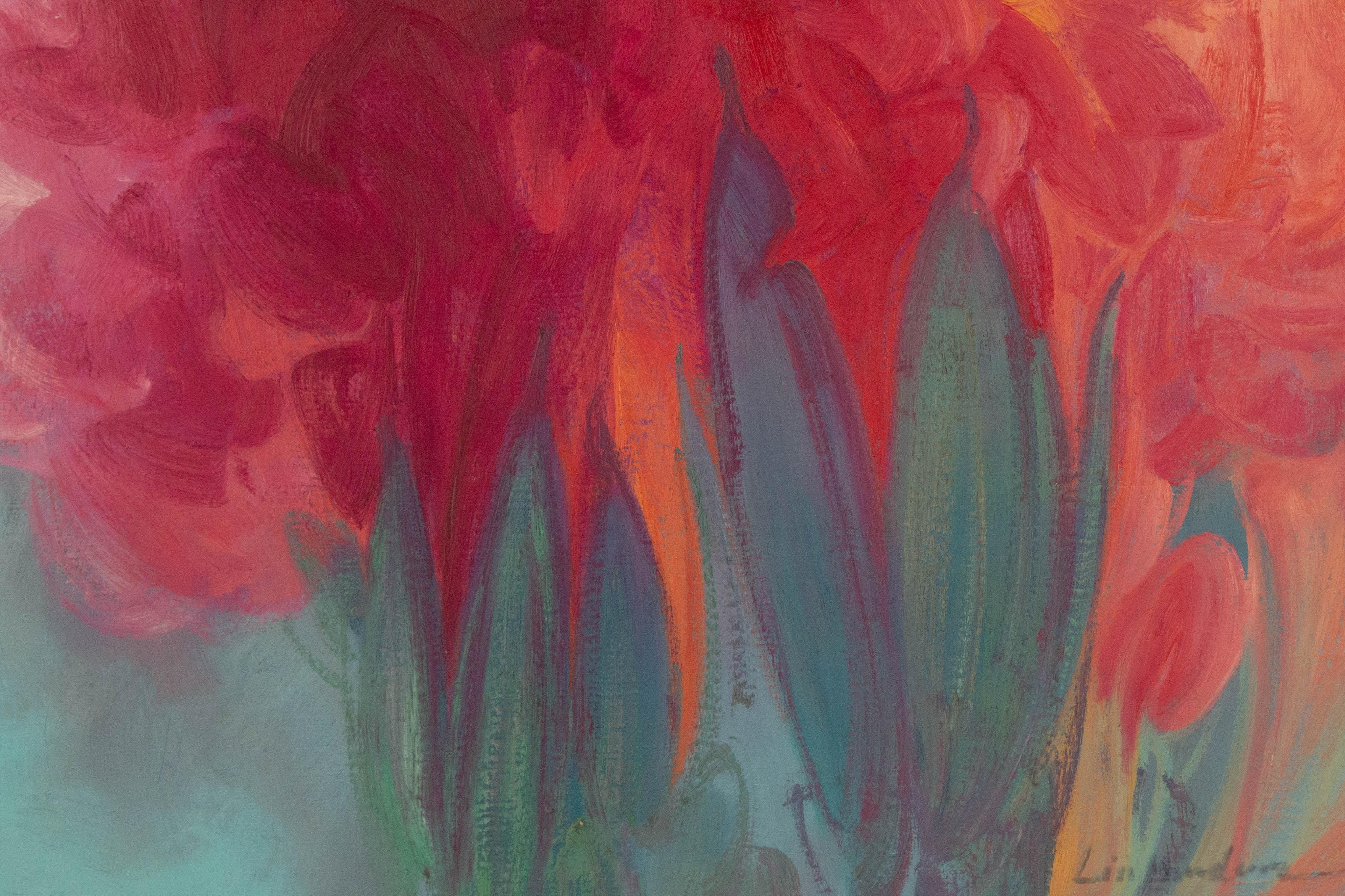 Hongdan Lin Floral Original Oil On Canvas 