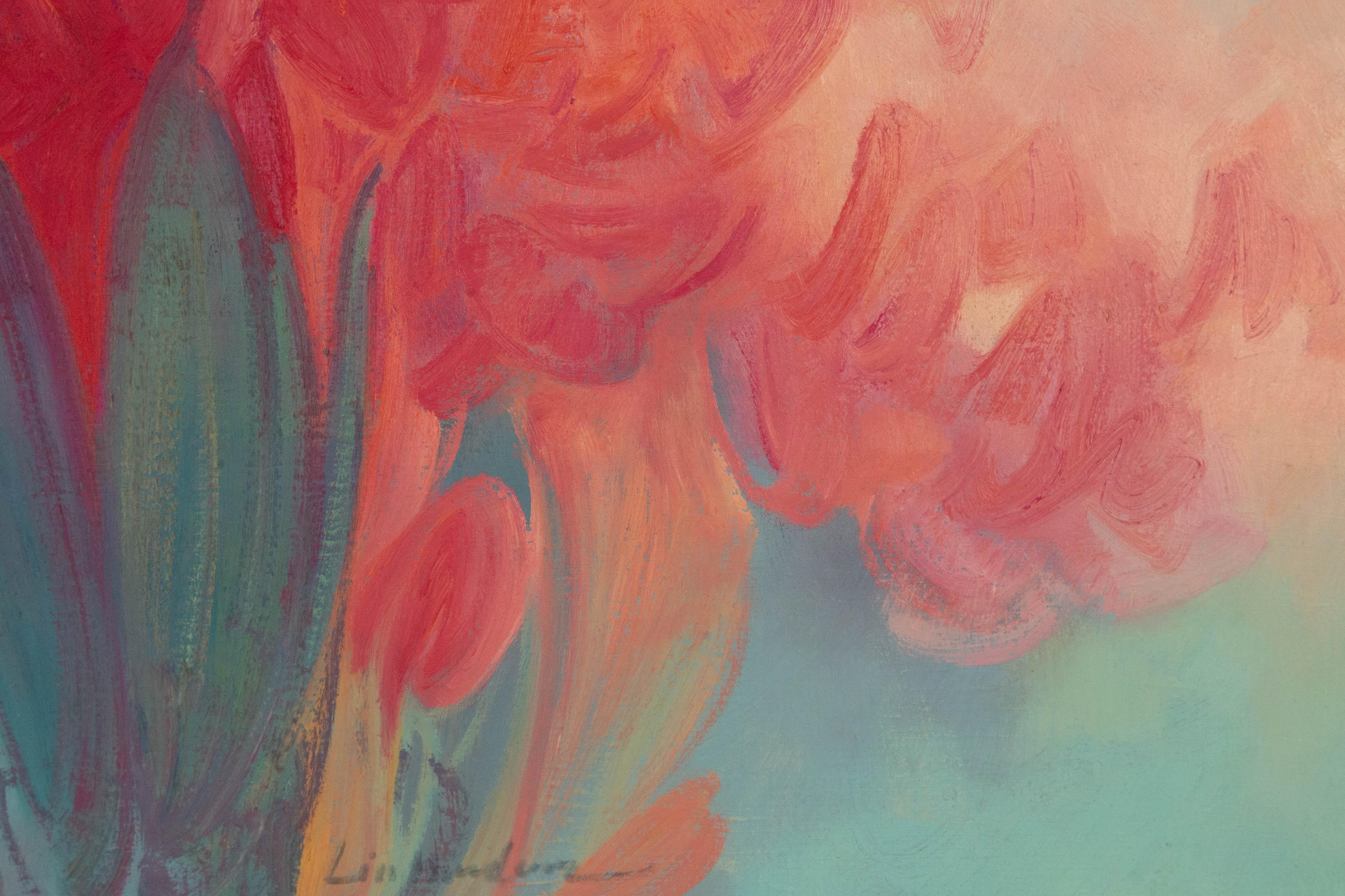 Hongdan Lin Floral Original Oil On Canvas 