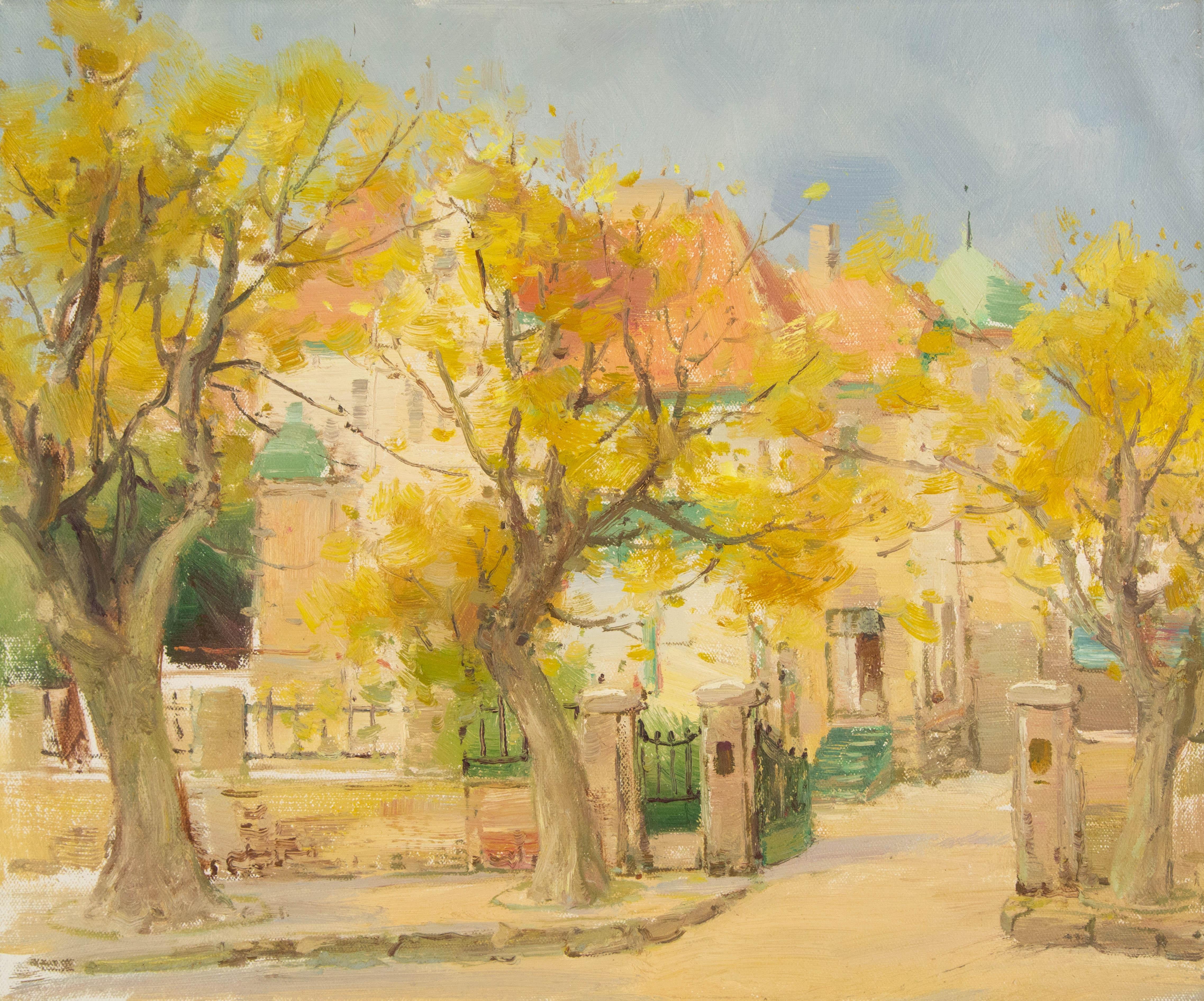  Title: Qingdao Series I
 Medium: Oil on canvas
 Size: 19 x 23 inches
 Frame: Framing options available!
 Condition: The painting appears to be in excellent condition.
 Note: This painting is unstretched
 Year: 2000 Circa
 Artist: Hongdan Lin
