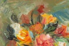 Hongdan Lin Bodegón Original Óleo Sobre Lienzo "Líneas Y Flores"