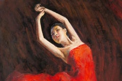 Hongsheng Wang Portrait Original Oil On Canvas "Dancer"