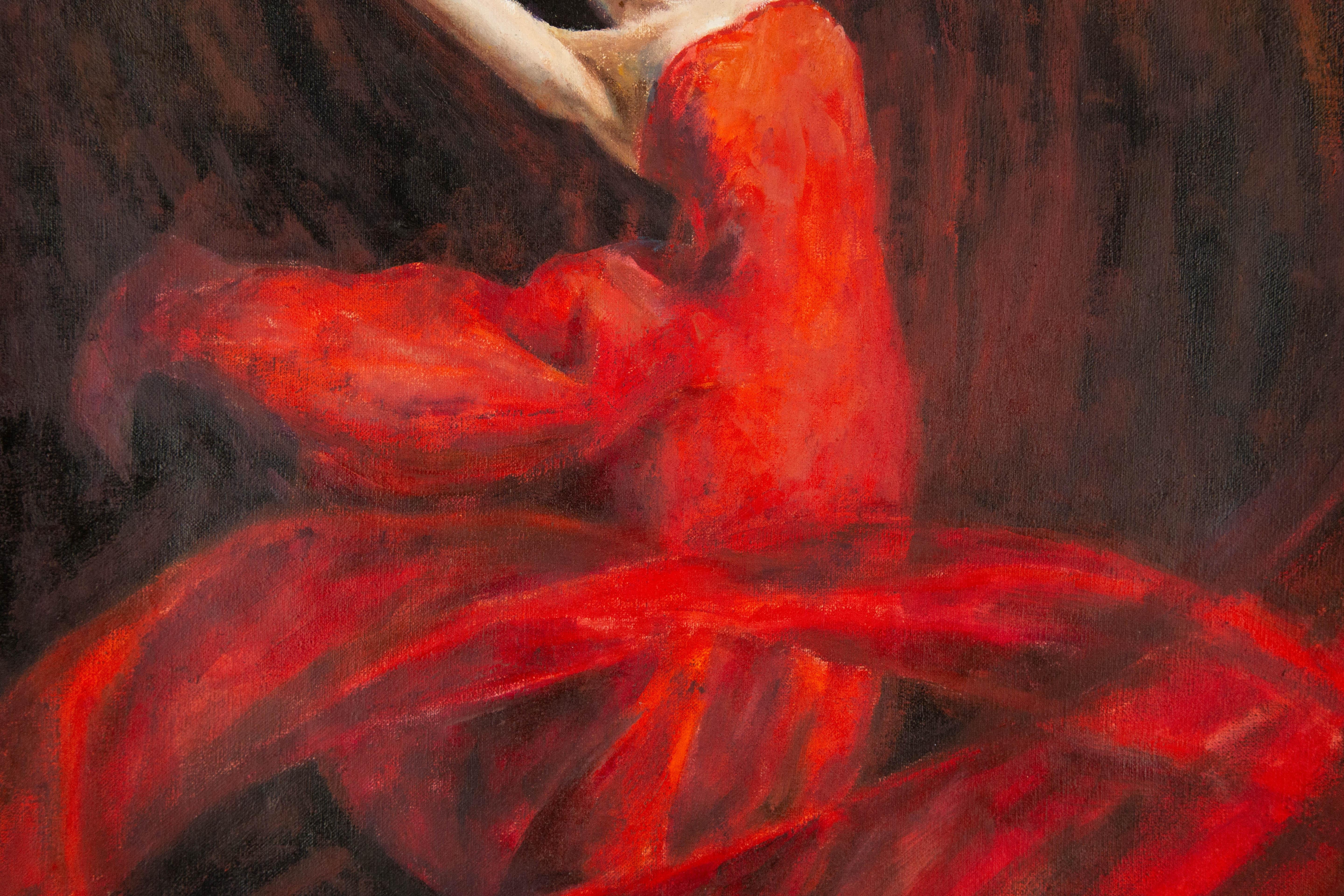 Ritratto di Hongsheng Wang Olio originale su tela 