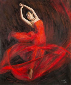 Hongsheng Wang Portrait Original Oil On Canvas "Dancer"