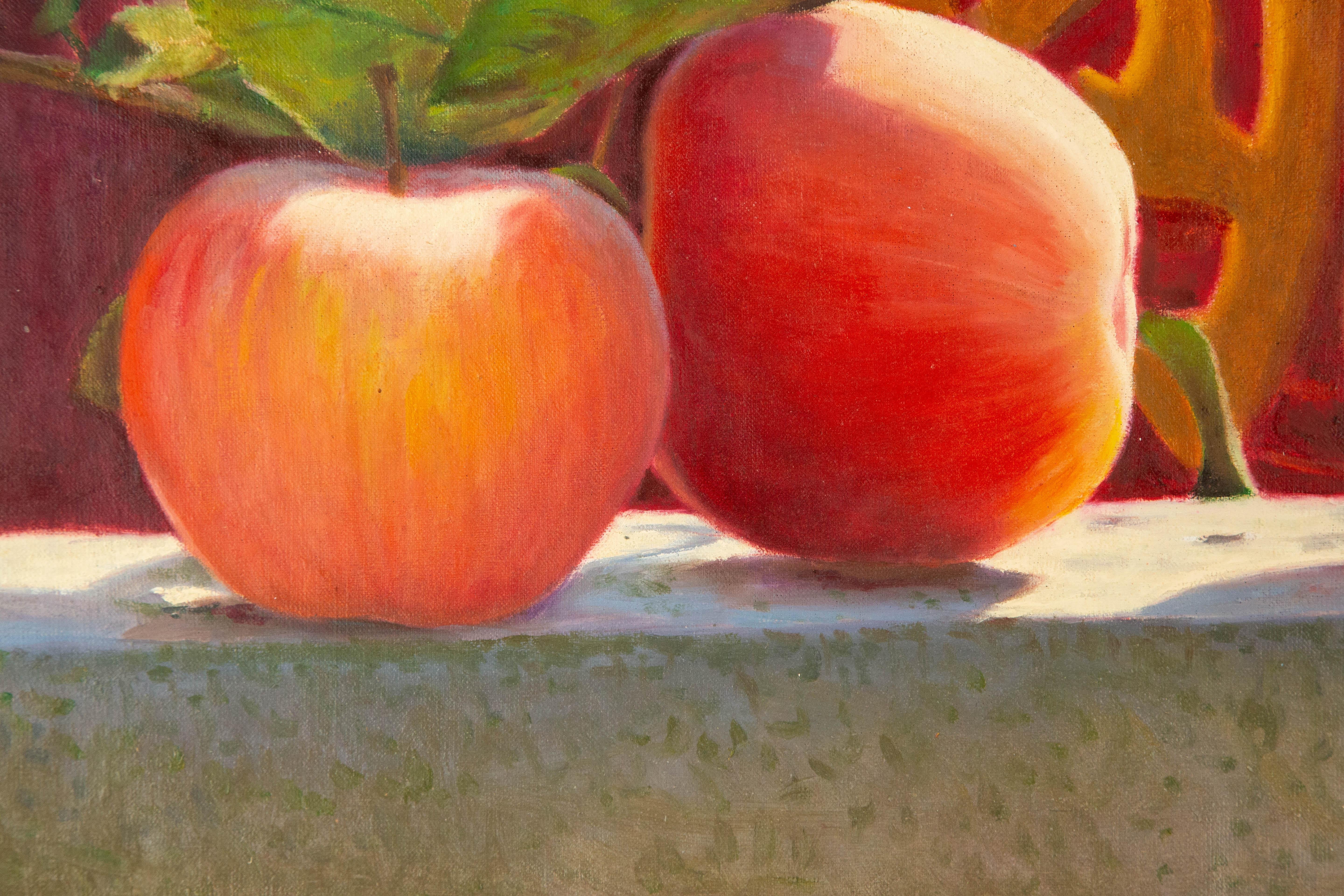 Hongsheng Wang Stillleben, Original, Öl auf Leinwand, „Happiness“ im Angebot 2