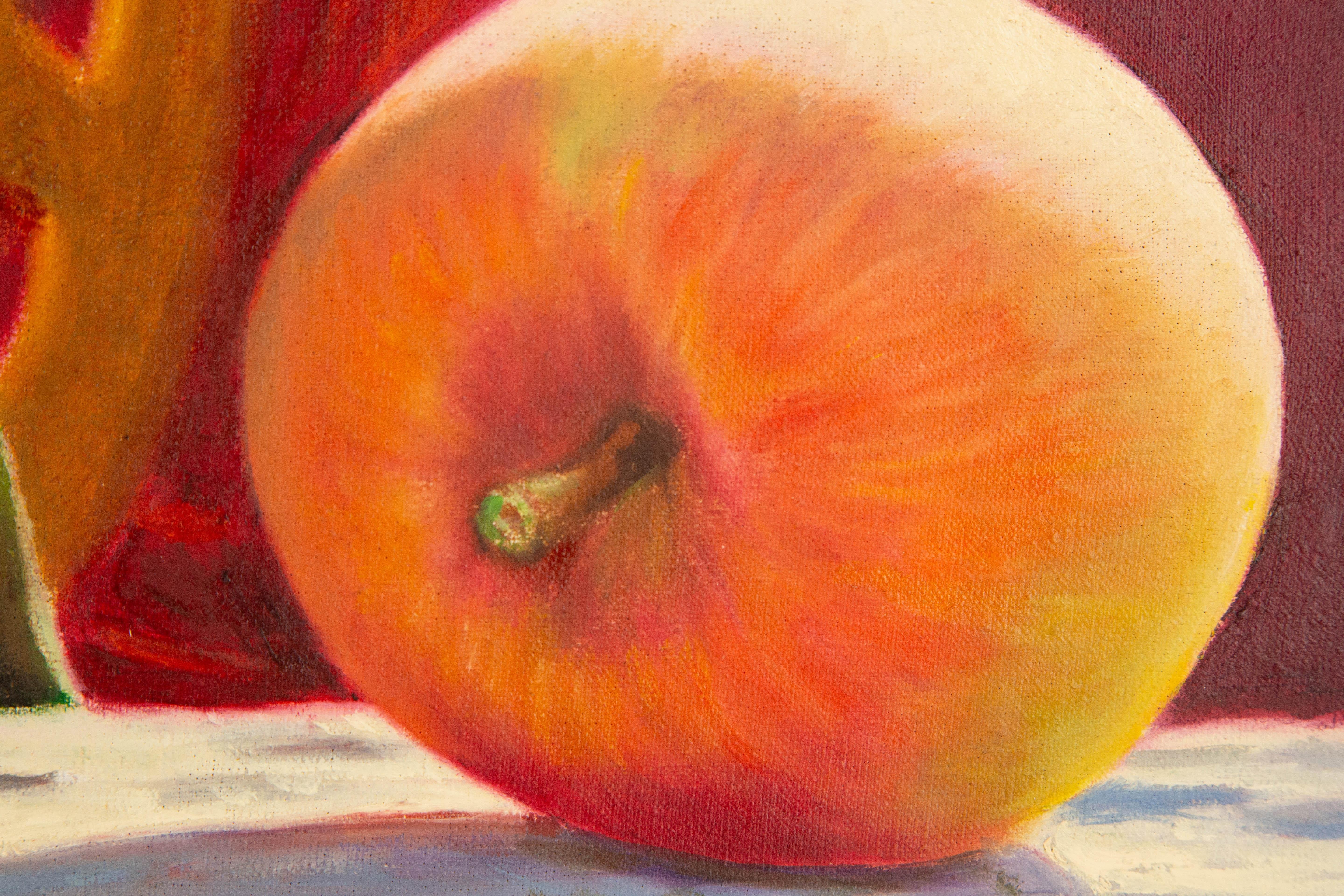 Hongsheng Wang Stillleben, Original, Öl auf Leinwand, „Happiness“ im Angebot 6