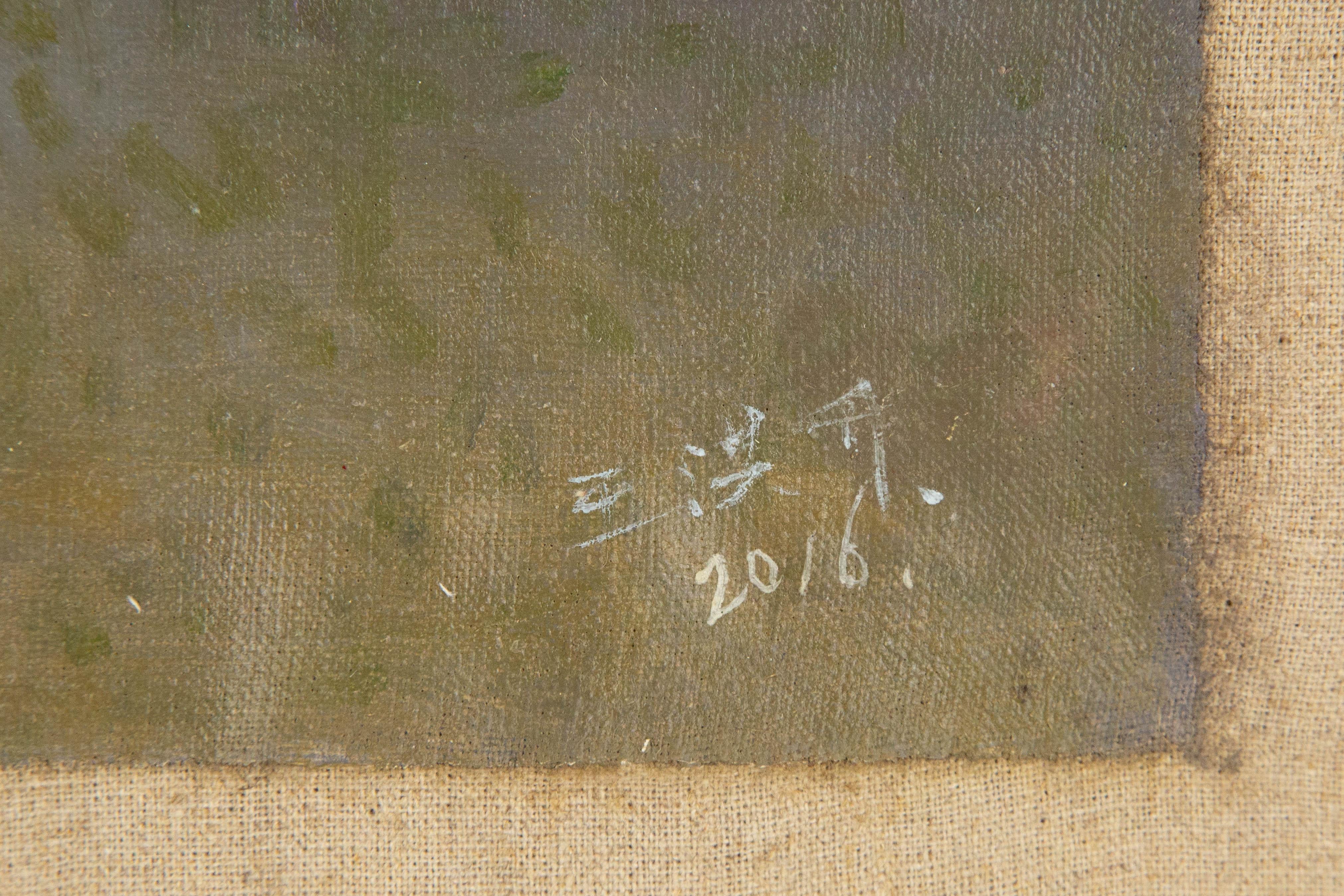 Hongsheng Wang Stillleben, Original, Öl auf Leinwand, „Happiness“ im Angebot 7
