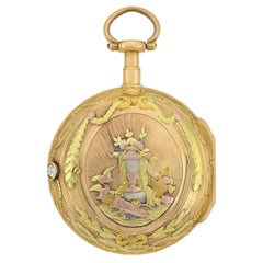 Honnore Lieutaud of Marseille Georgian 18 Karat Gold Diamond Pocket Watch