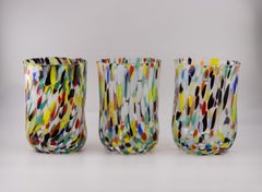 Honolulu, Set of 6 Murano glasses color "Arlecchino", handmade, Murano glass