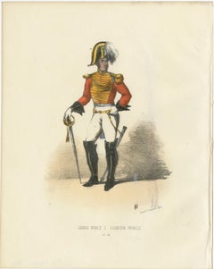Honor and Elegance: Handcolored Print of a Noble Guard, Plate 32, 1862