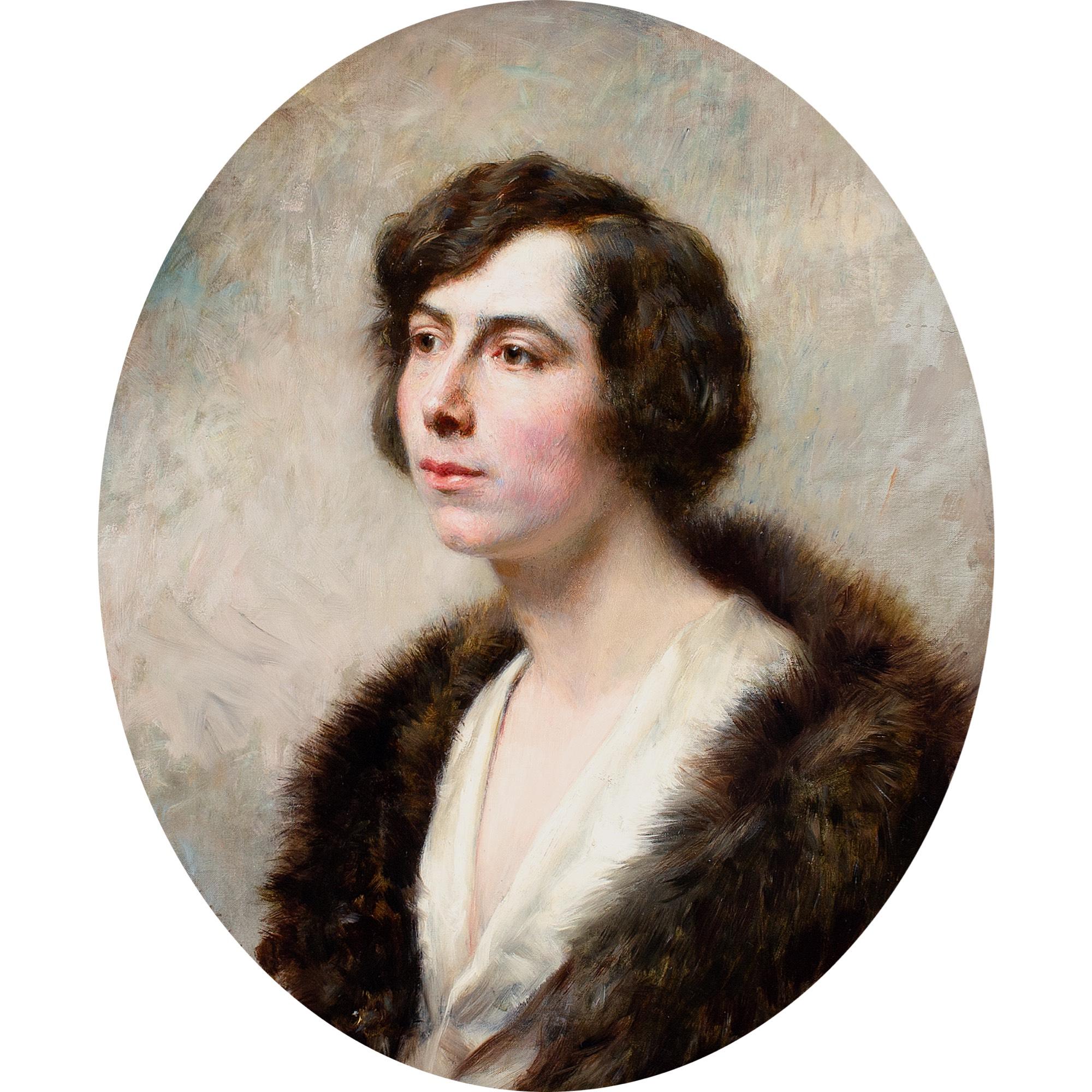Honoré Louis Umbricht, Portrait de Marguerite Grosjean, peinture à l'huile  en vente 1