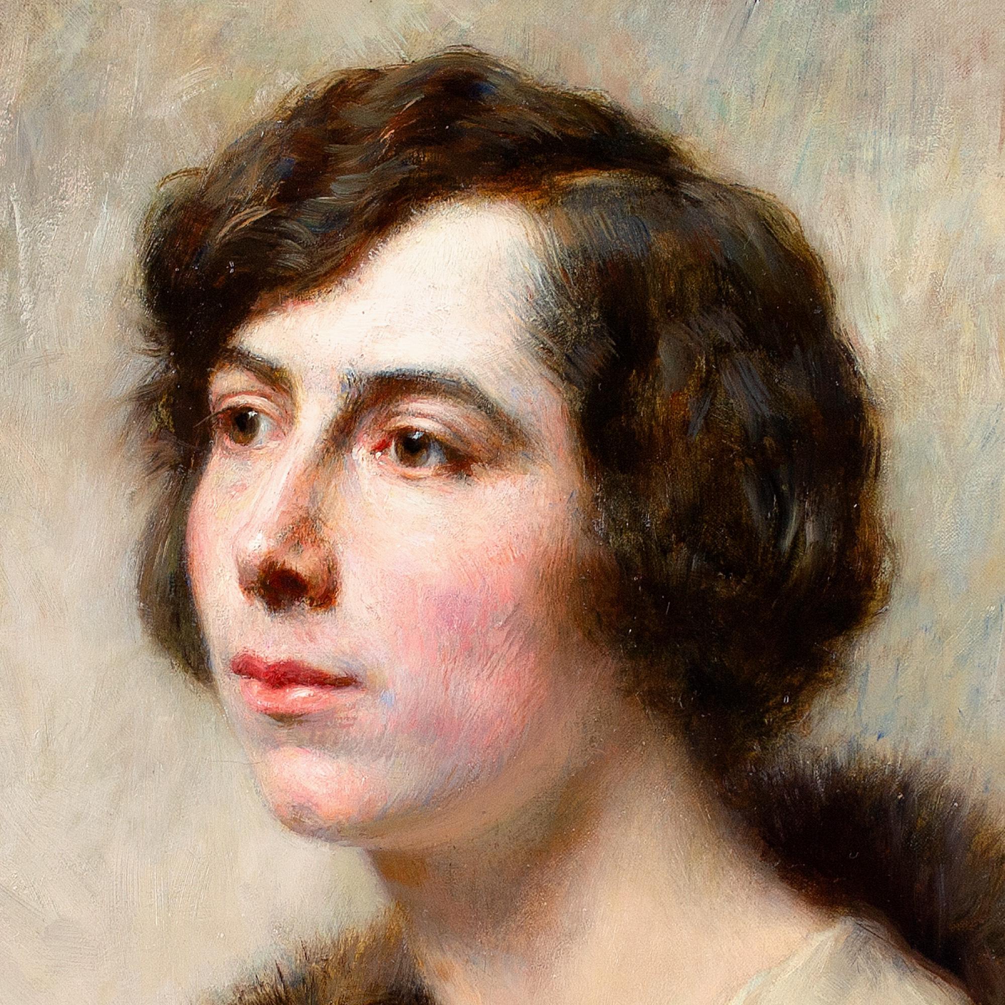 Honoré Louis Umbricht, Portrait Of Marguerite Grosjean, Oil Painting  For Sale 3