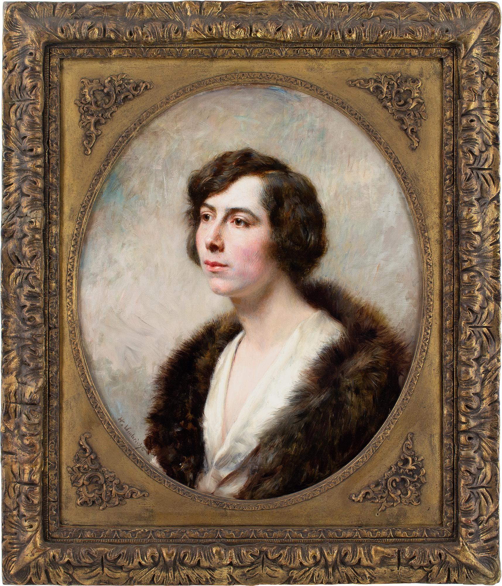 Honoré Louis Umbricht, Portrait Of Marguerite Grosjean, Oil Painting 