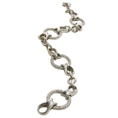 Honora 14 Karat White Gold and Round Diamond Chain Link Tennis Bracelet