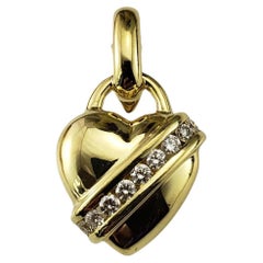 Honora Pendentif en or jaune 18 carats et diamants en forme de coeur #17532