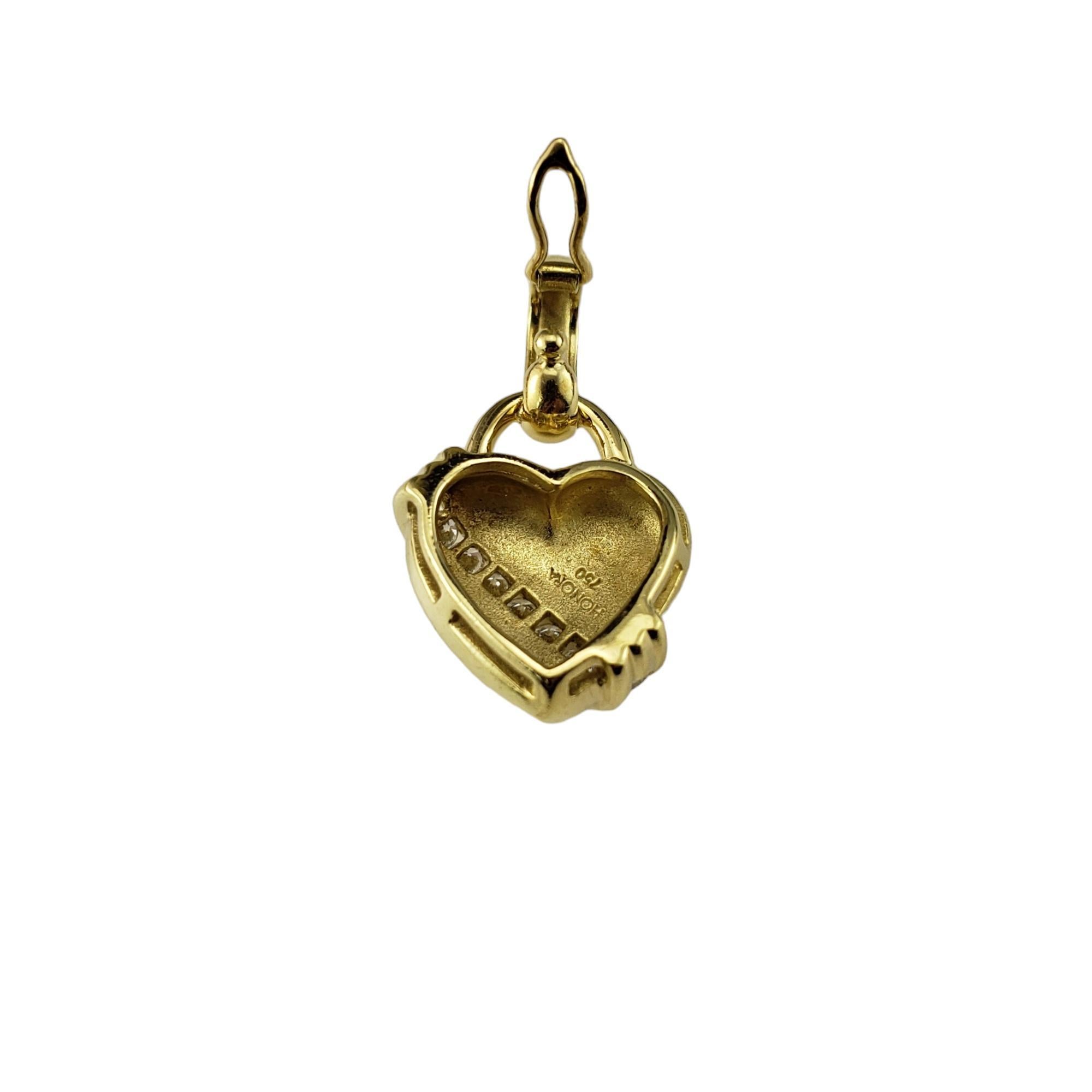 Honora Pendentif/amélioration cœur en or jaune 18 carats et diamants n° 21771 Bon état - En vente à Washington Depot, CT