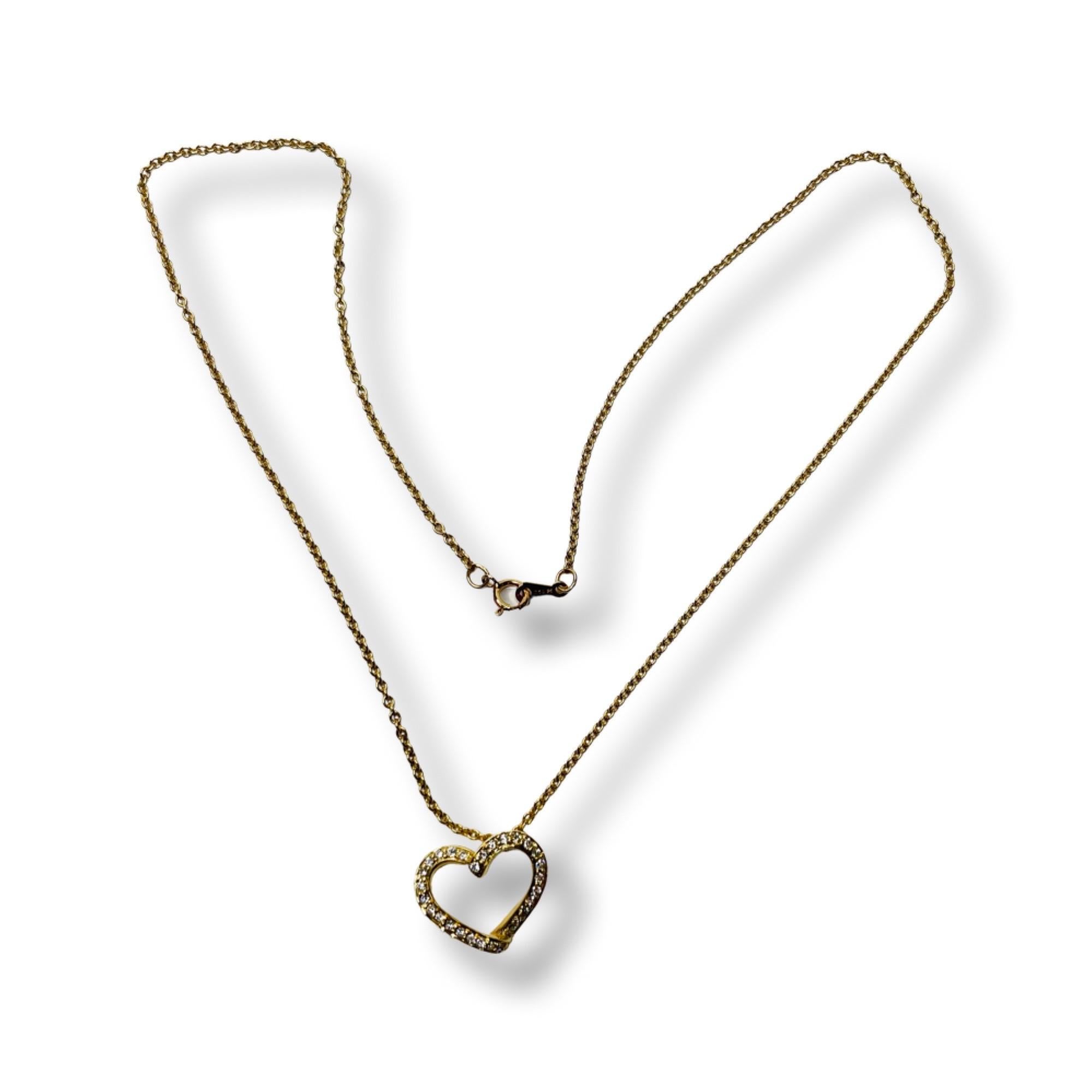 Contemporary Honora 18K Yellow Gold Diamond Heart Pendant with Chain For Sale