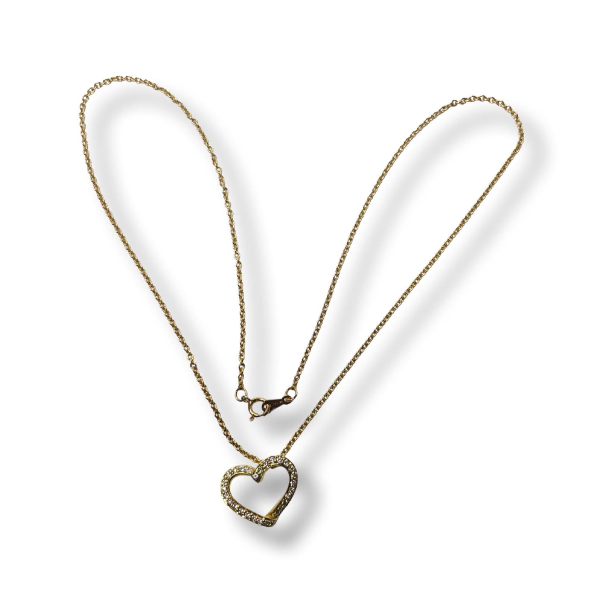 Honora 18K Yellow Gold Diamond Heart Pendant with Chain In New Condition For Sale In Kirkwood, MO