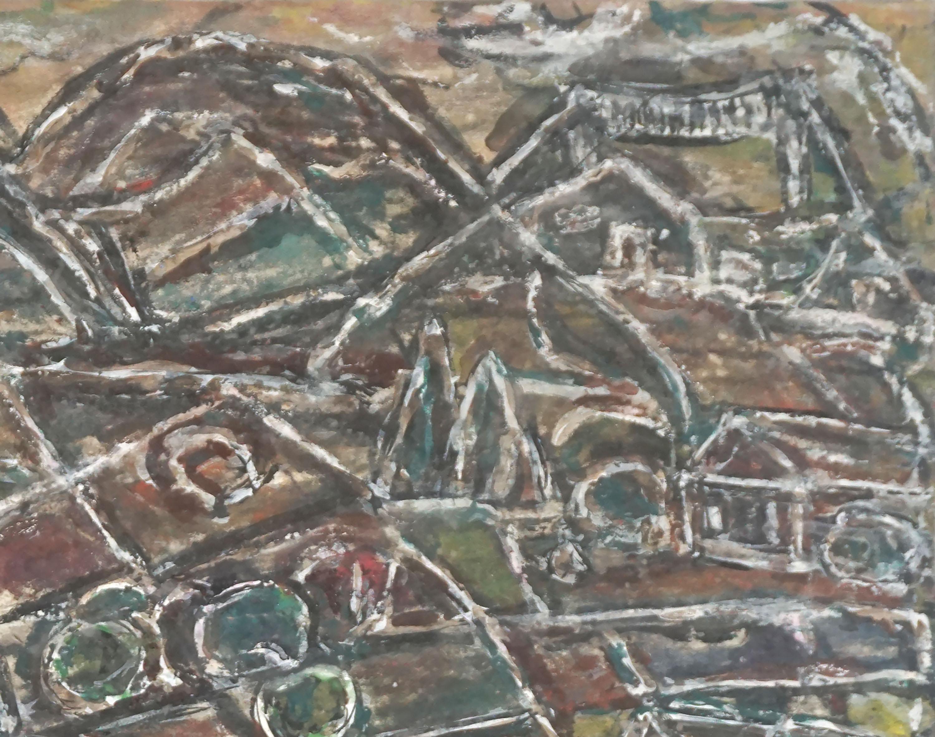 Abstract Expressionist Bay Area Hills Landscape - Painting by Honora Berg