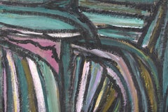 Bay Area Abstract Expressionist Composition in Oil on Cardboard