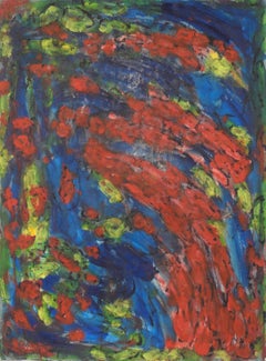 Bay Area Abstract Expressionist Composition in Oil on Paper
