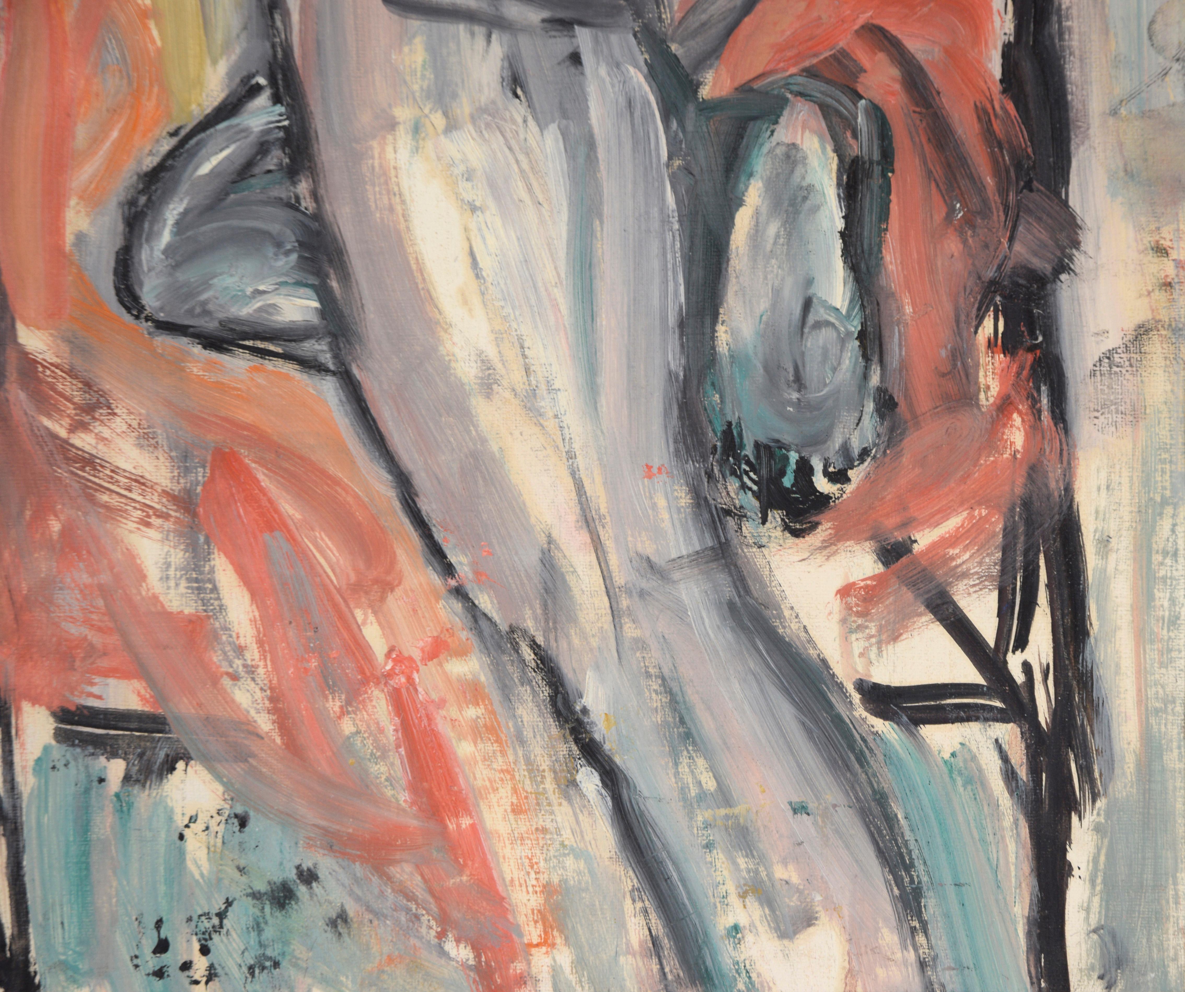 Bay Area Abstract Expressionist Leaning Nude - Post-War Painting by Honora Berg