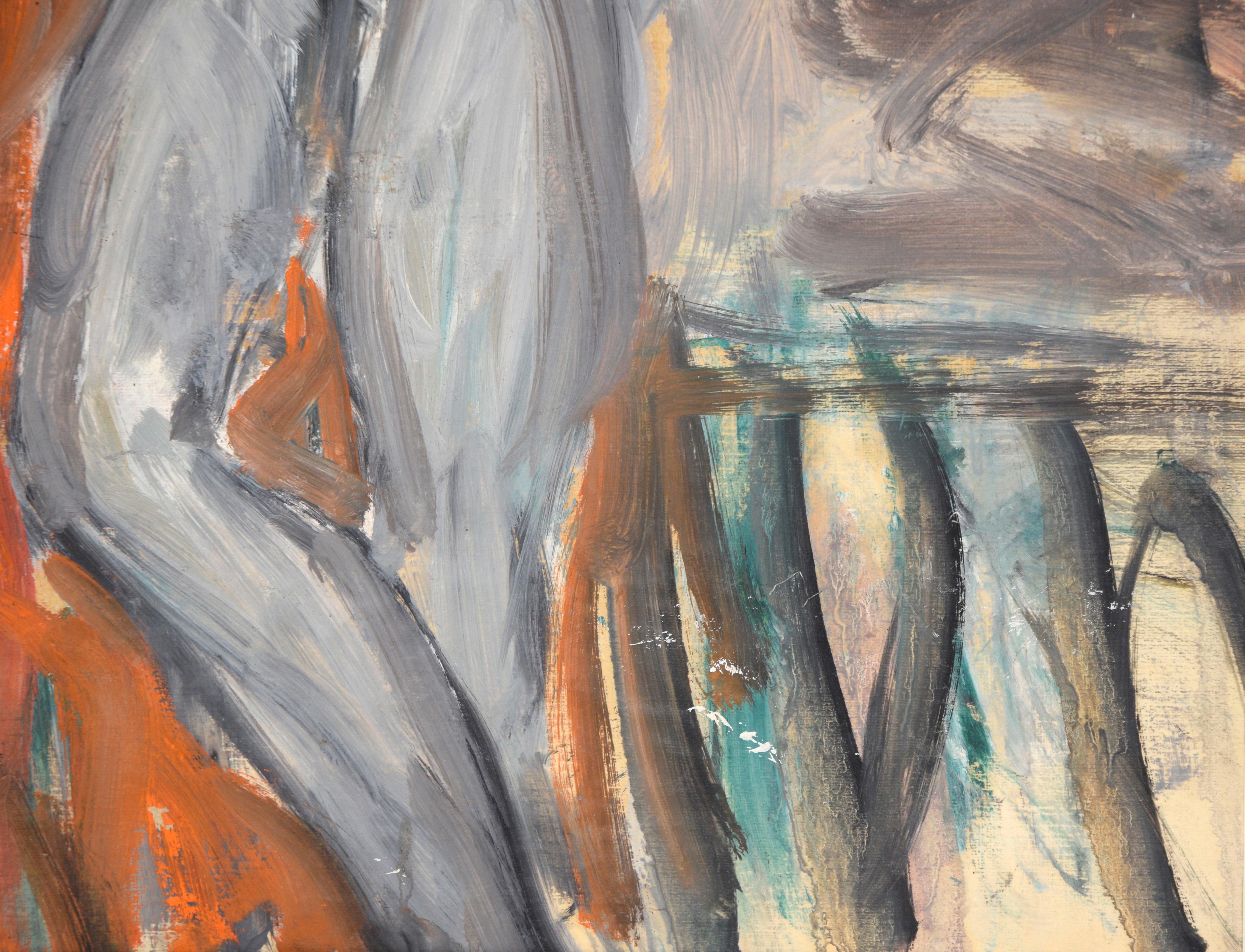 Bay Area Abstract Expressionist Standing Nude - American Modern Painting by Honora Berg