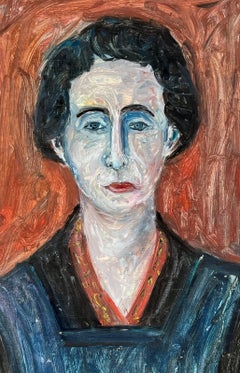 Bay Area Figurative Movement Portrait of a Woman in Oil on Artist's Board 1950s