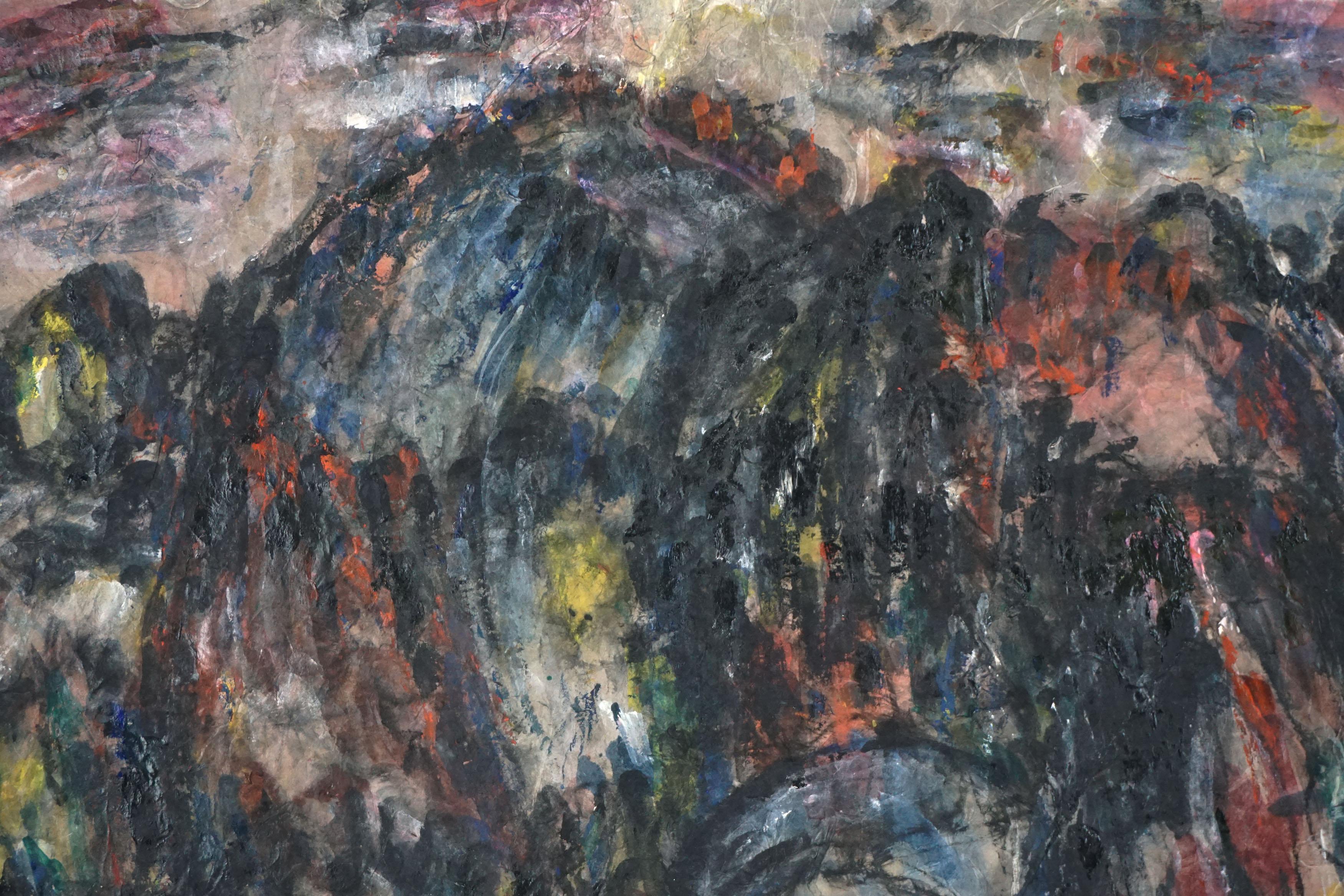 Mid Century Abstract Expressionist Painting of Yosemite's Half Dome

1950's abstract expressionist painting of Yosemite's iconic Half Dome by San Francisco artist Honora Berg (American, 1897-1985). Stark and haunting, the  Half Dome from the