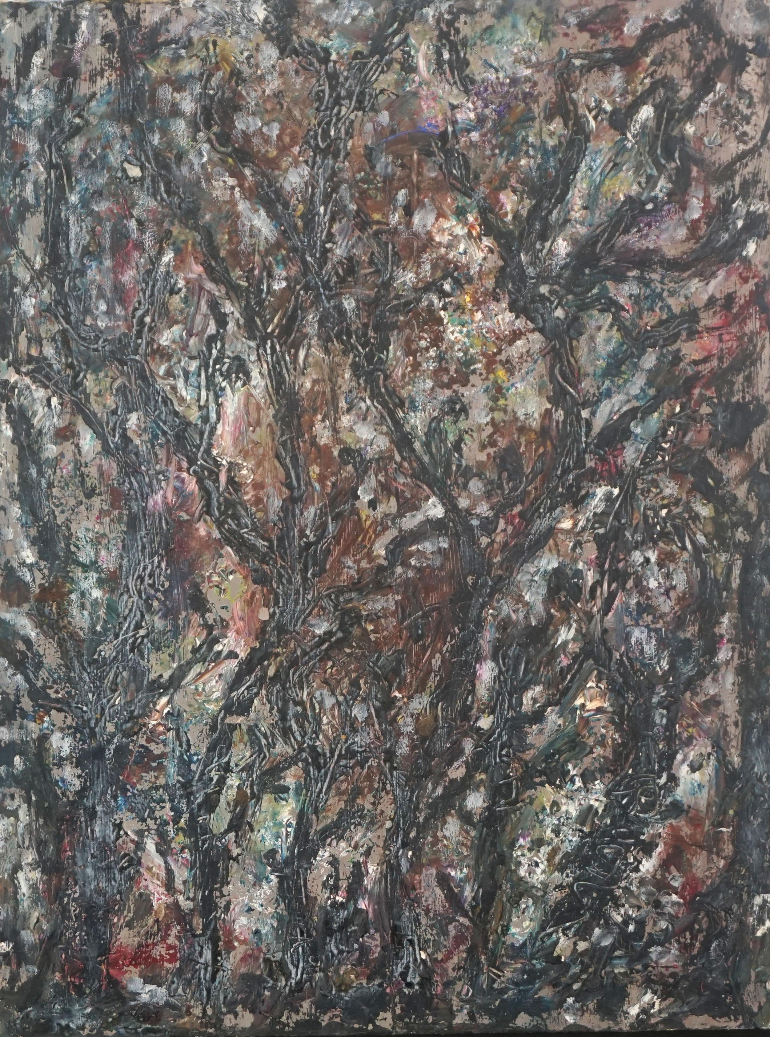 Honora Berg Landscape Painting - Mid Century Abstract Impressionist Monterey Bay Kelp Forest